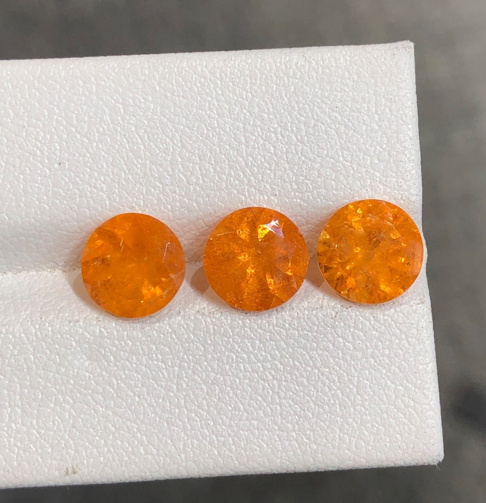 7.69 Carats Spessartite Garnet Pair Round Shape Natural African Loose Gemstone
