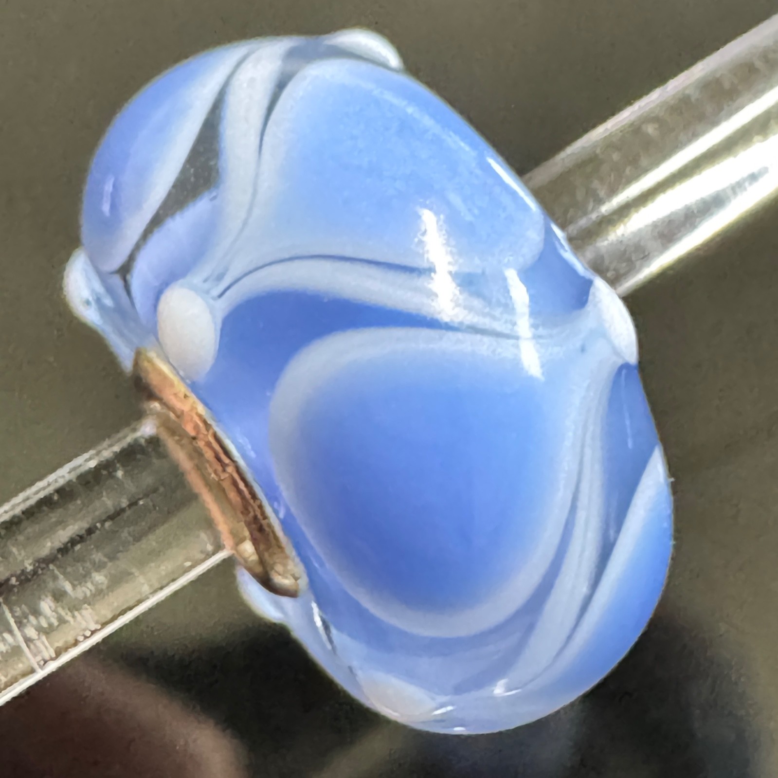 Trollbeads Light Blue Unique Beautiful Periwinkle Glass Bead