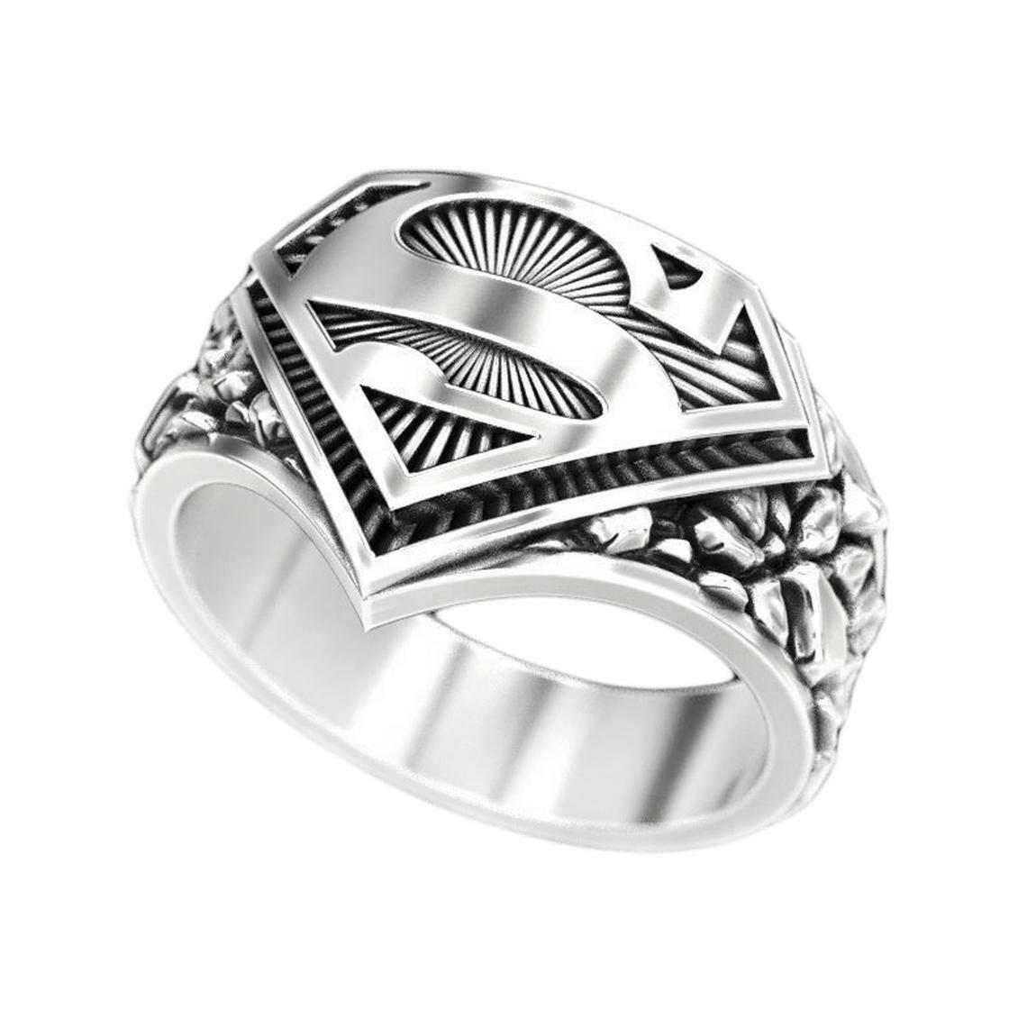 Superman Justice League Superhero Logo Silver 925 Ring