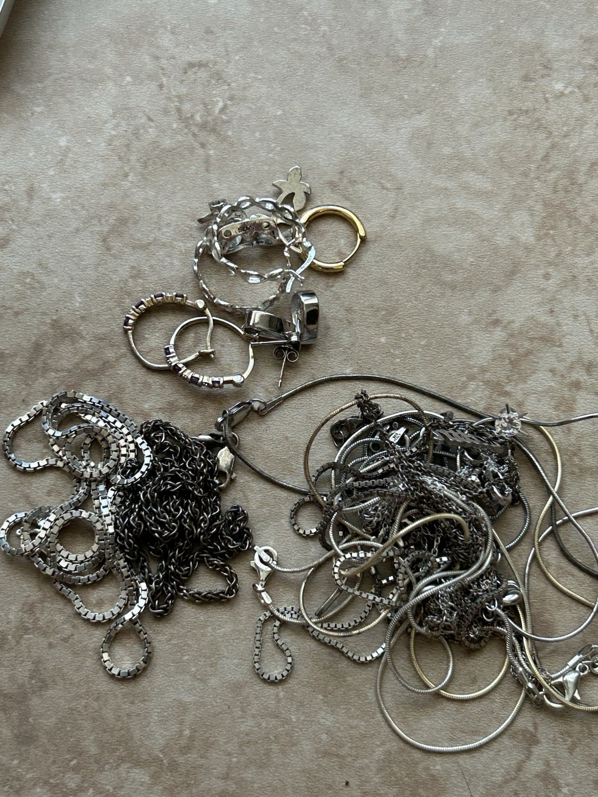 2.6 Oz 925 Stamped/plated Jewelry Lot .