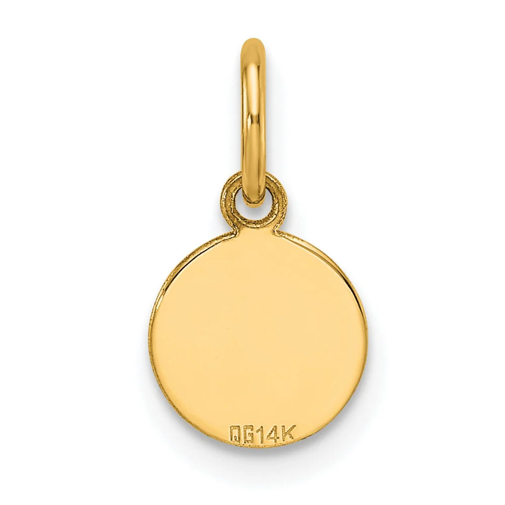 10K / 14K Yellow Gold Plain .013 Gauge Circular Engravable Disc Charm