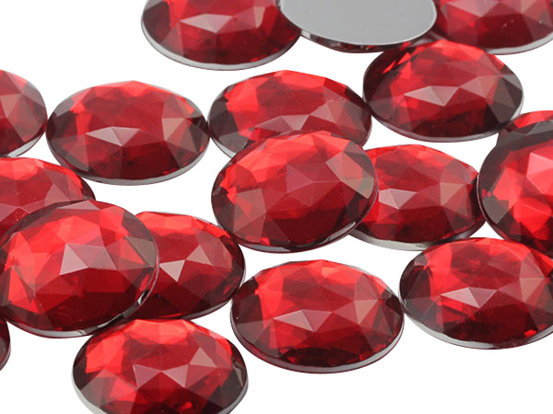 18mm Assorted 12 Colors Flat Back Acrylic Round Gems Rhinestones – 120 Pieces