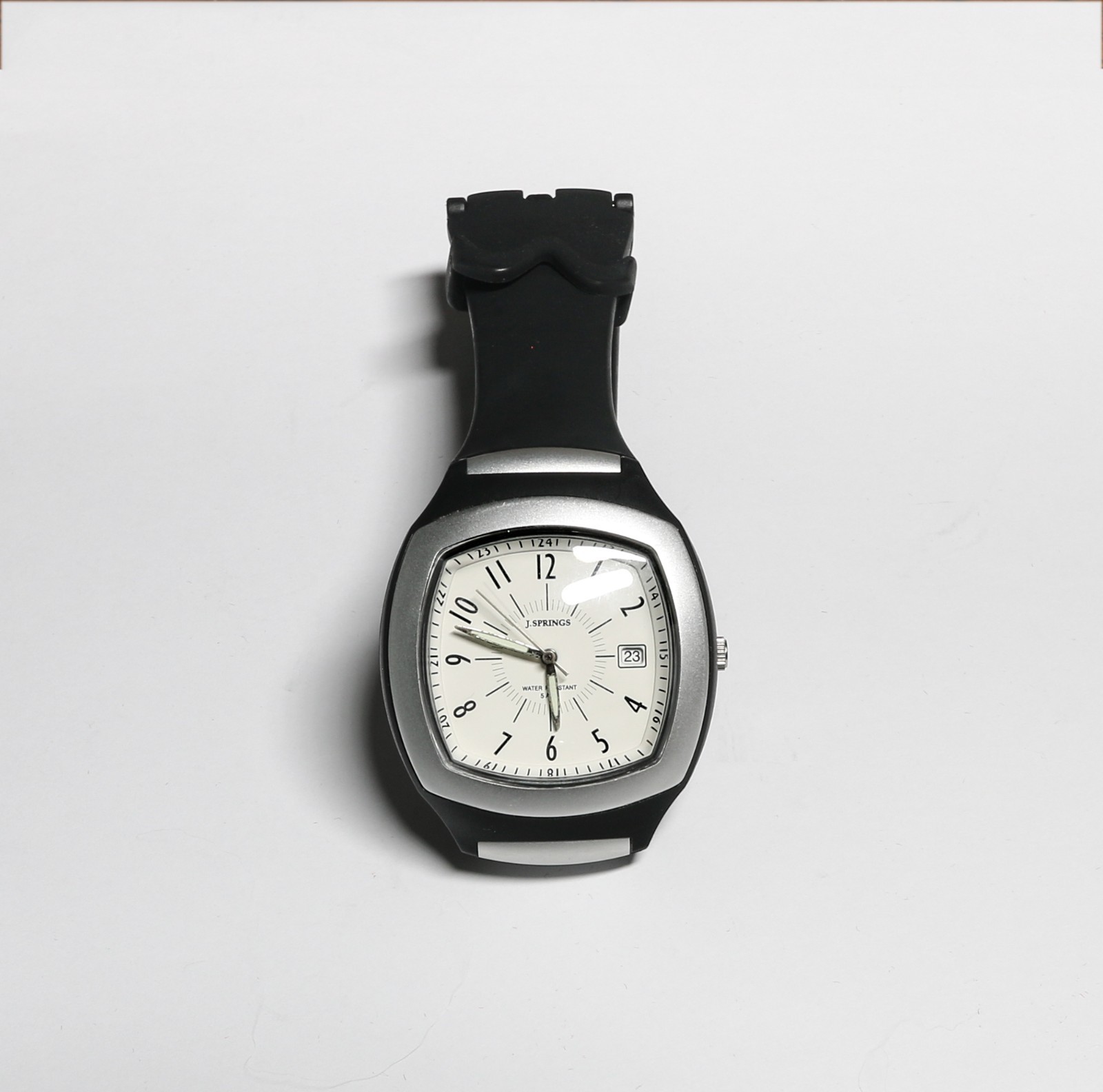 Men’s 38mm J. Springs White Dial Black Strap Watch WR – New Cell – Display Model