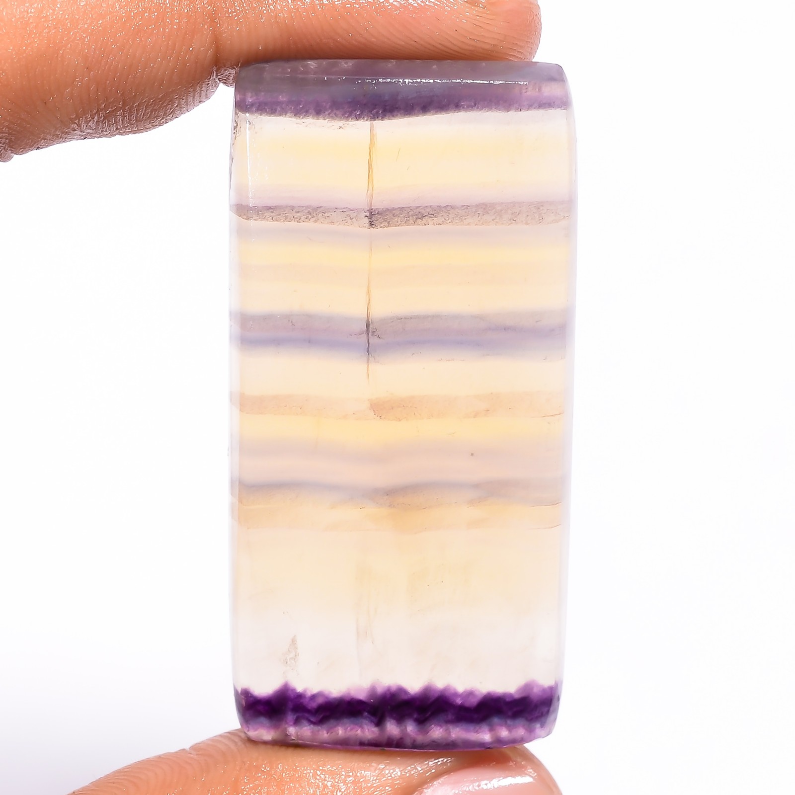 Natural Flourite Radiant Shape Cabochon Loose Gemstone 120 Ct 53X26X6mm GC-20097