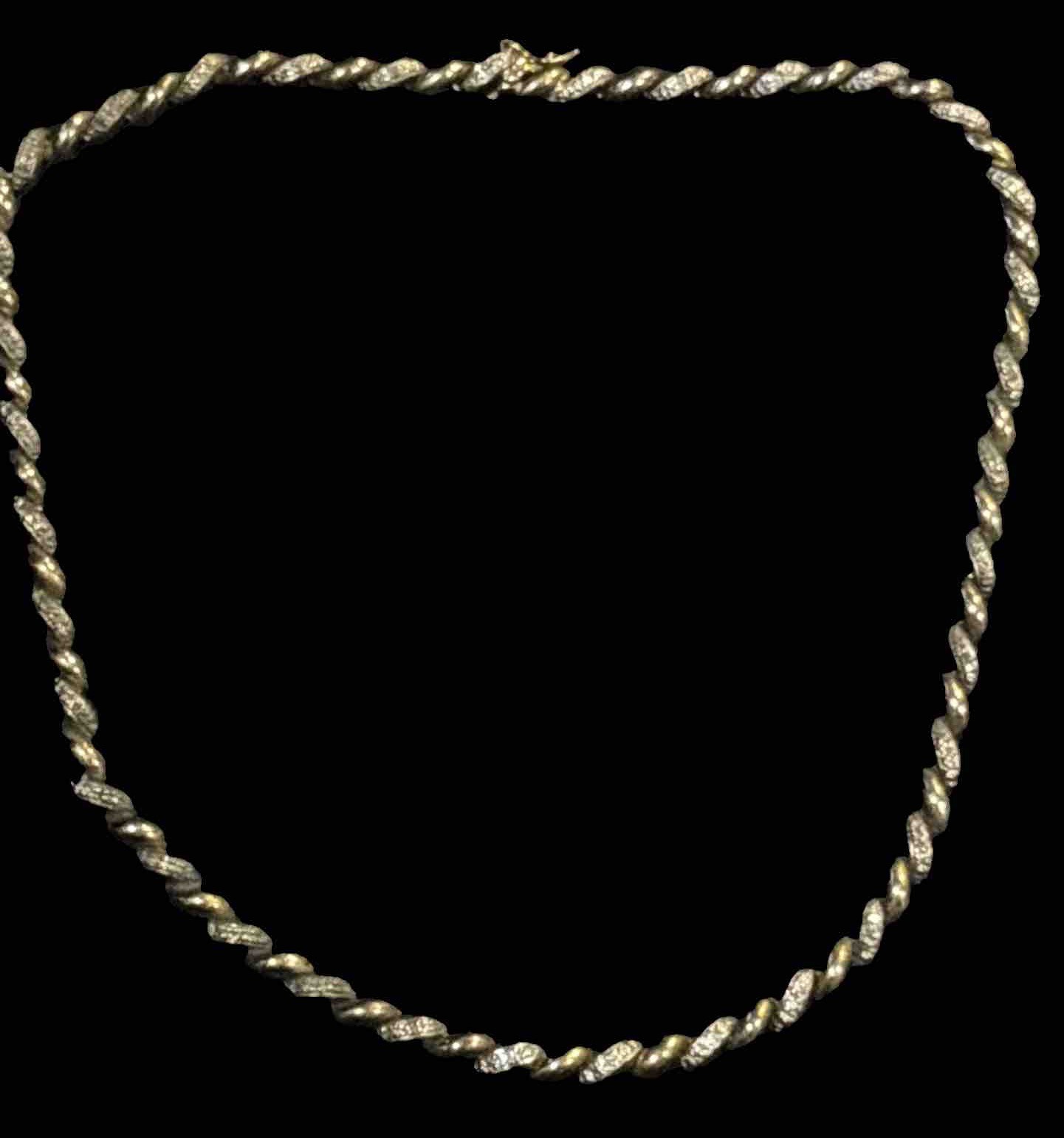 ROSS-SIMONS GOLD PLATED 925 STERLING SILVER 17” NECKLACE WITH ACCENT CZ