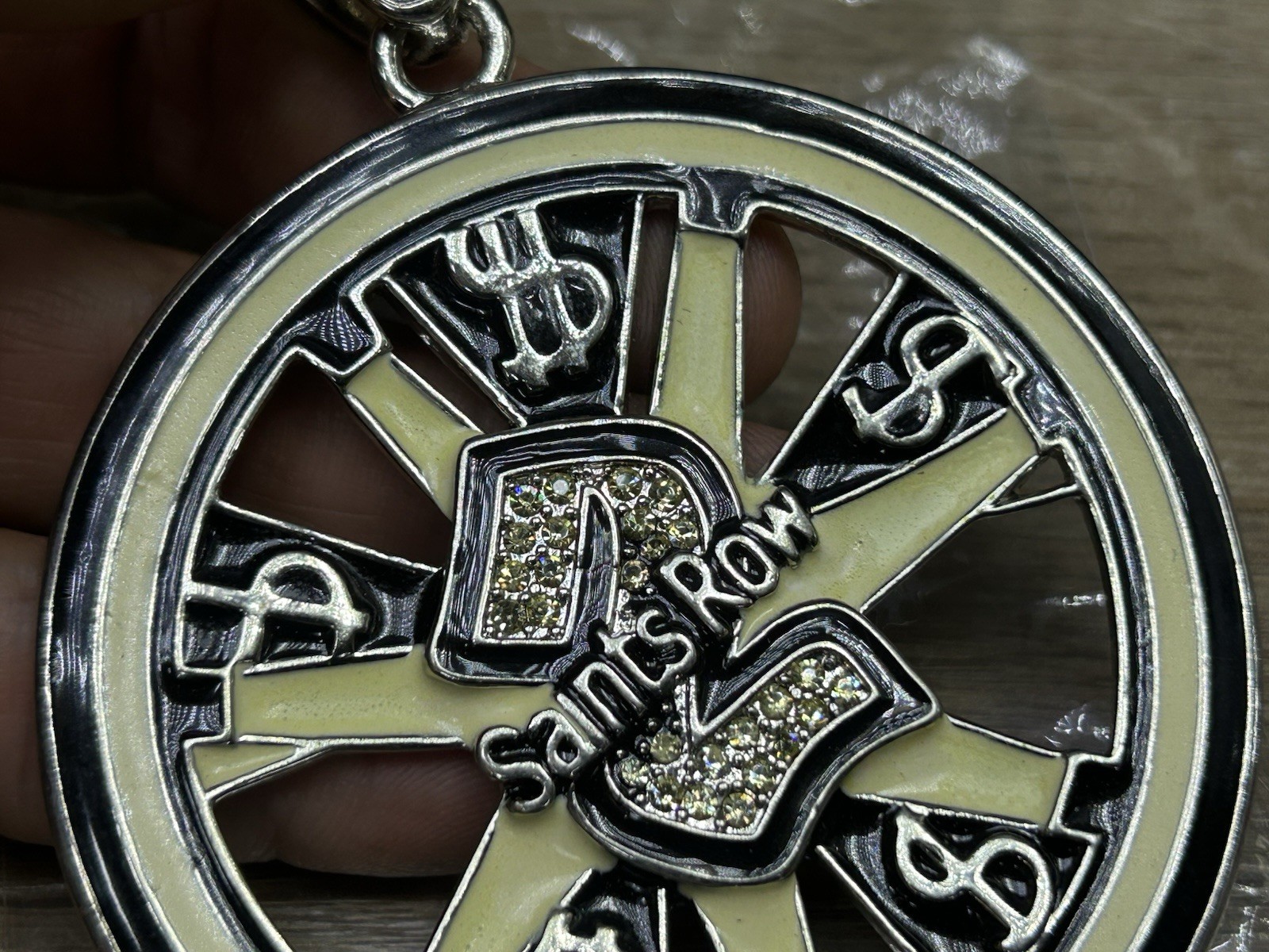 Vintage Saints Row 2 Video Game Rhinestone Medallion Pendant New