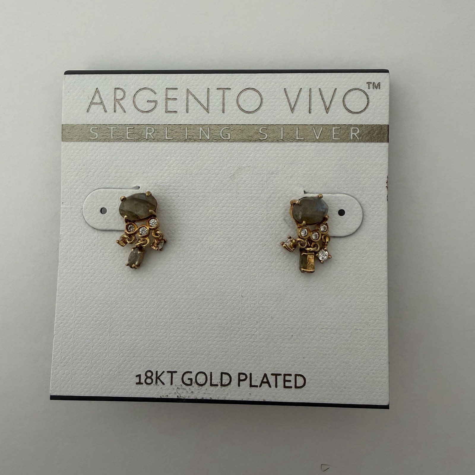 Argento Vivo 18kt gold plated sterling cascading cluster earrings