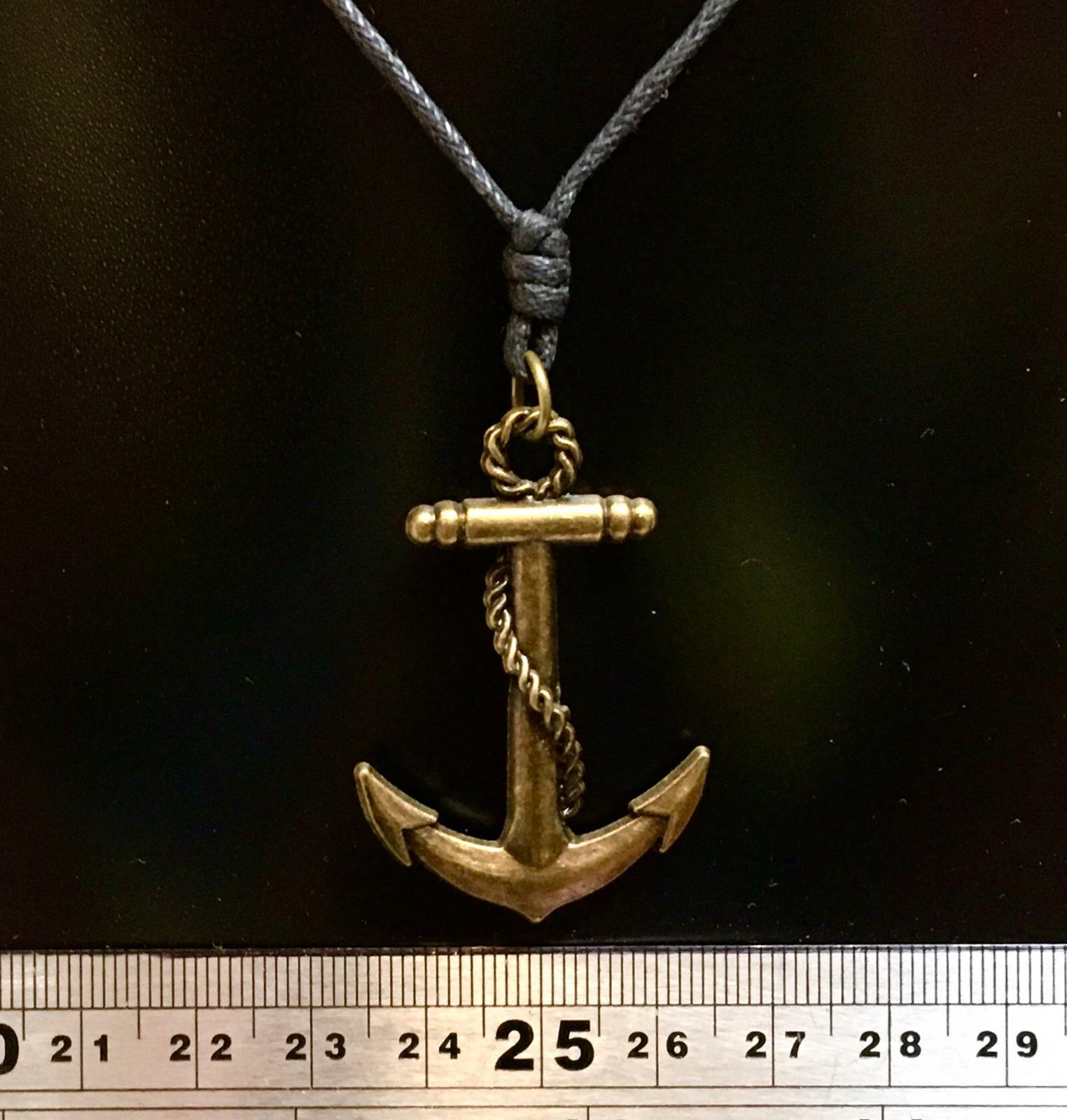 Anchor Bronzed Pendant Pirate Sailor Nautical Tattoo Biker adjustable cord