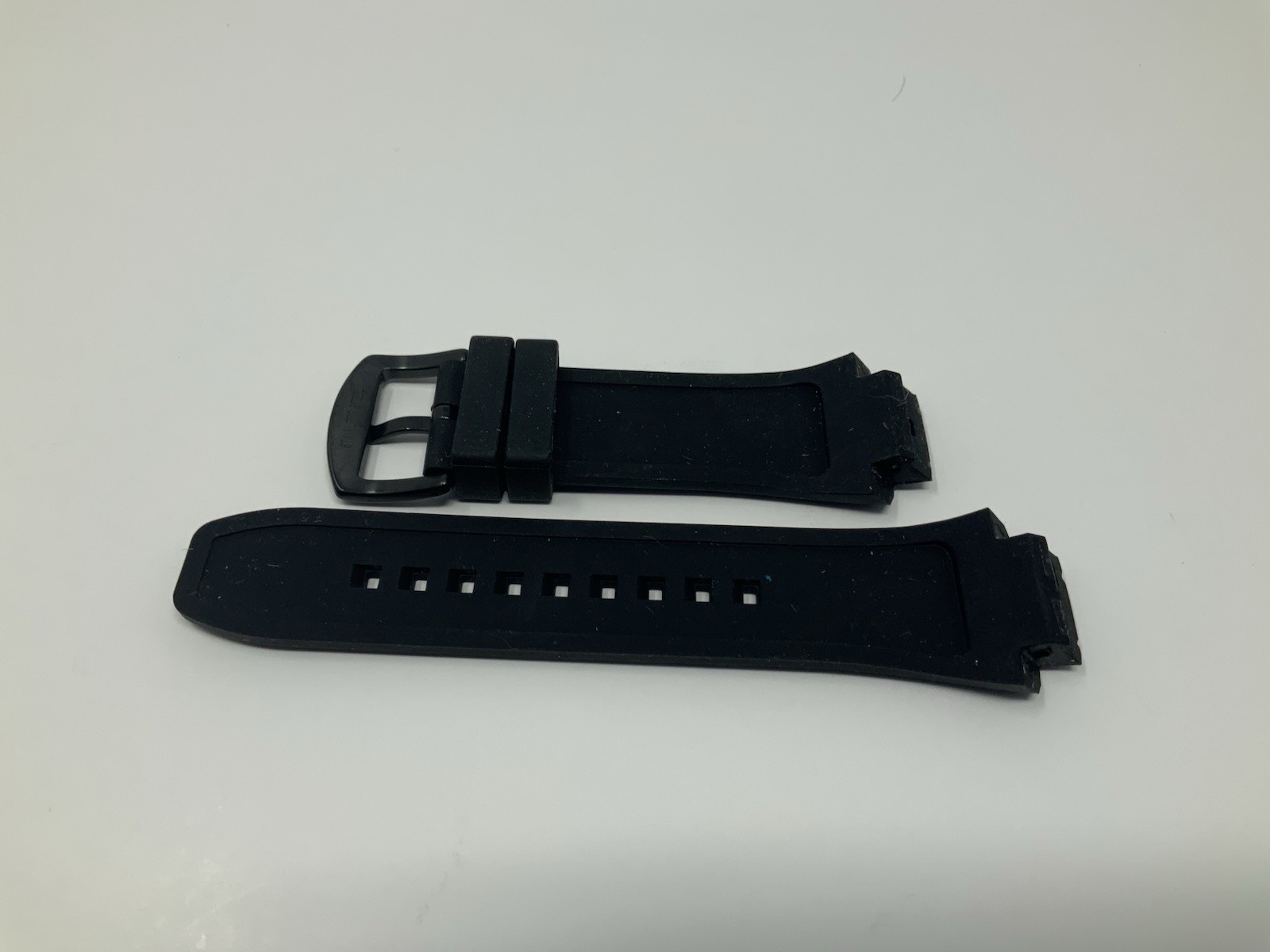 NOS Swiss Legend Neptune Black Rubber Strap with Black brushed steel buckle 18mm