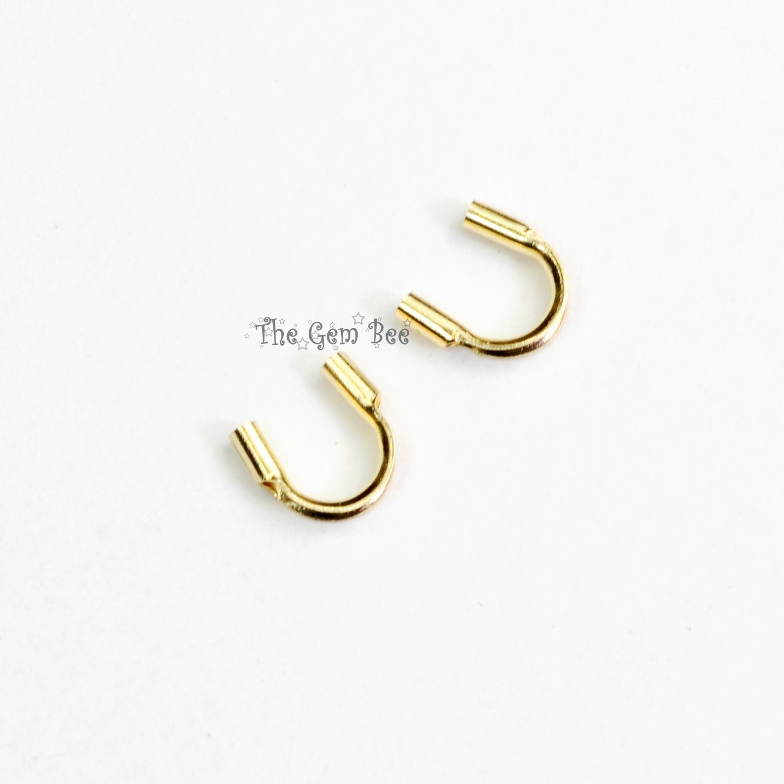14K Solid Yellow Gold Wire Guard Cord Cover Protector Stringing Finding 0.6mm