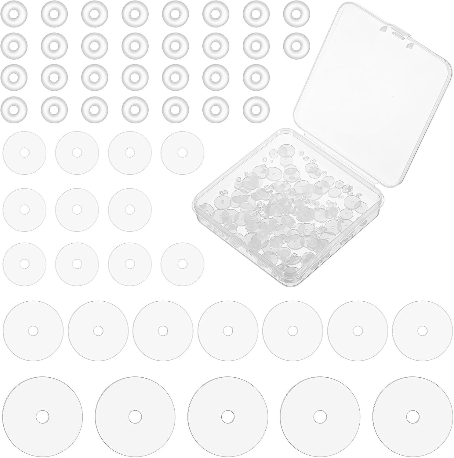 200 Pcs Clear Piercing Disc, for Piercing Bump 3/5/ 7/9 mm Clear Silicone Earrin