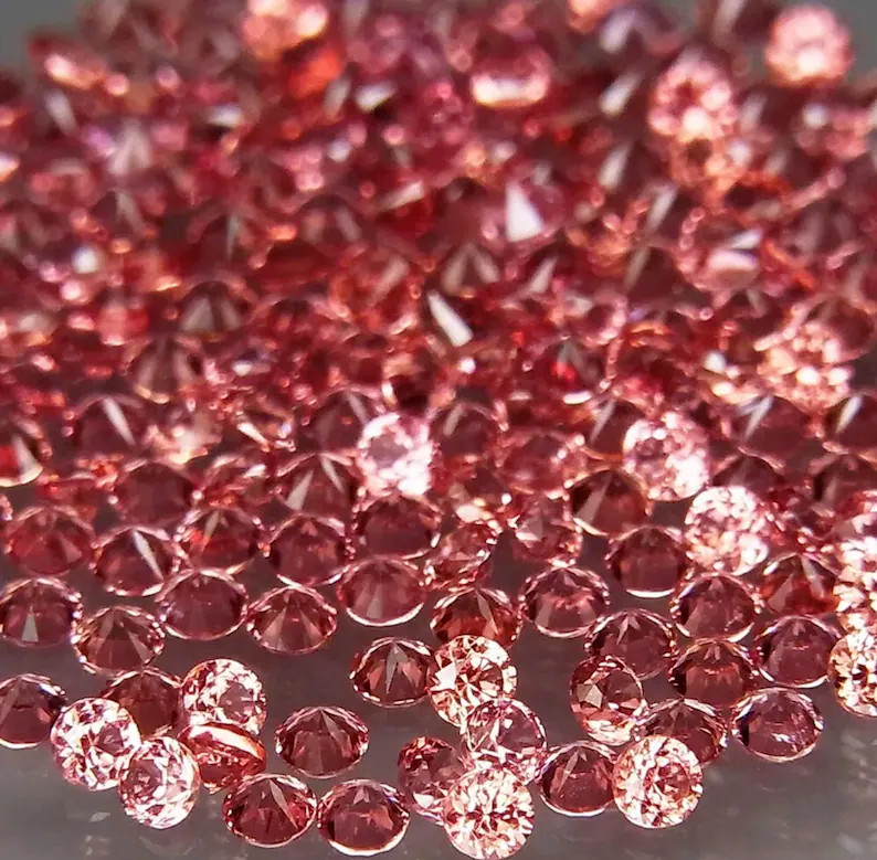 8 mm Certified Round Natural Padparadscha Sapphire Lot 100 ct Loose Gemstone.