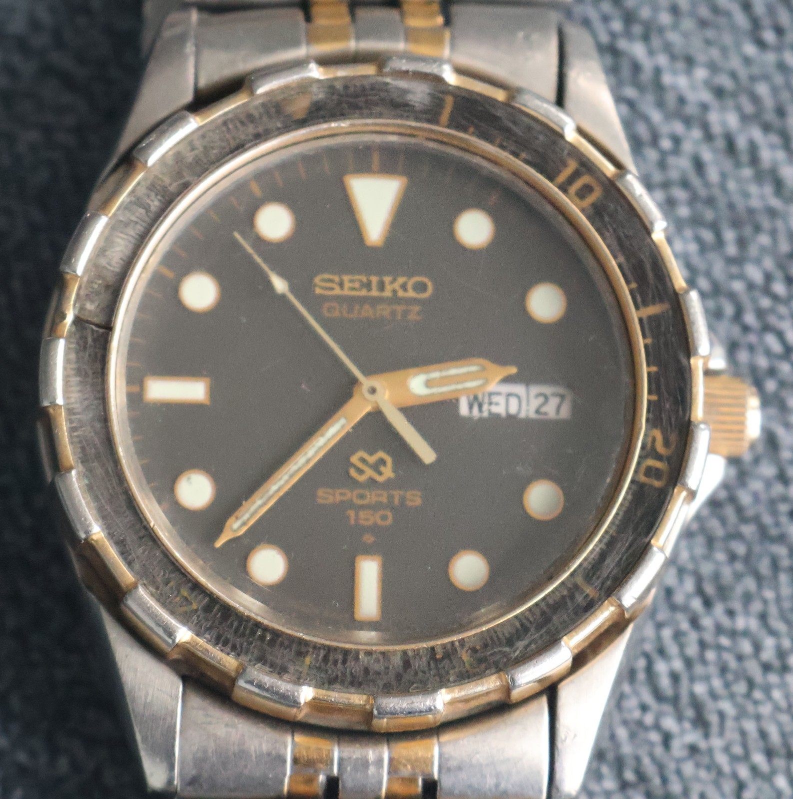 Vintage Seiko 5H23-7D19 SQ Sport 150 Diver’s Watch New Battery, Box, Links, Runs