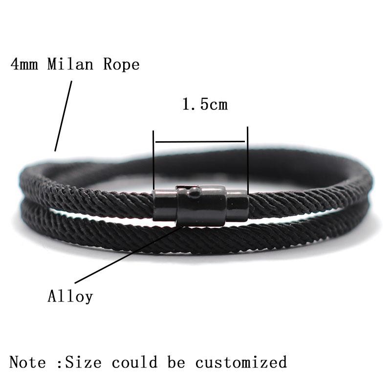 Simple Style Men’s Rope Bracelet Double Layer 4mm Thread Fabric Casual Accessory