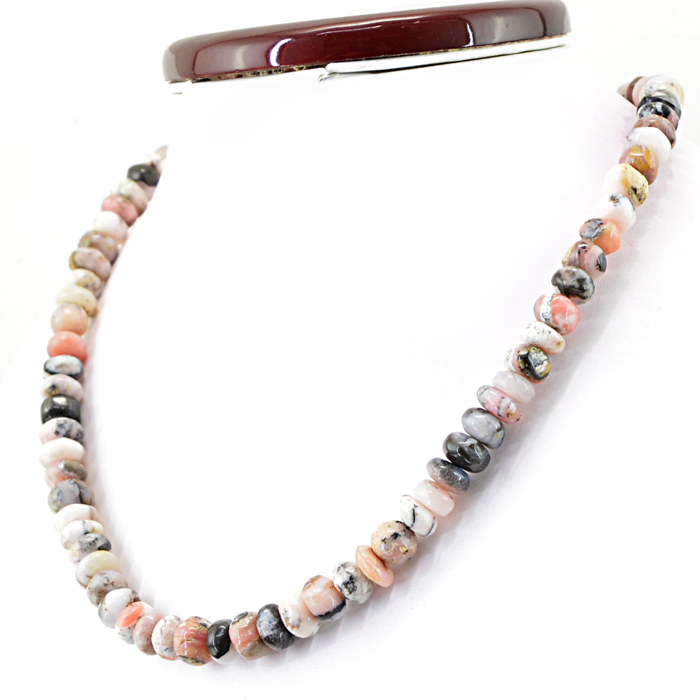 299.60 CTS EARTH MINED PINK AUSTRALIAN OPAL ROUND UNTREATED BEADS NECKLACE (RS)