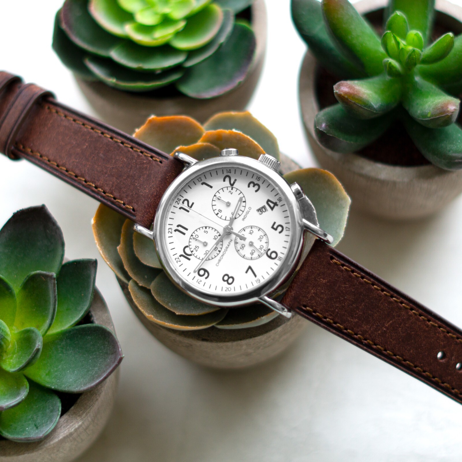 Italian Leather Watch Band – Full-Grain Leather – Dark Brown – 18, 20 or 22mm