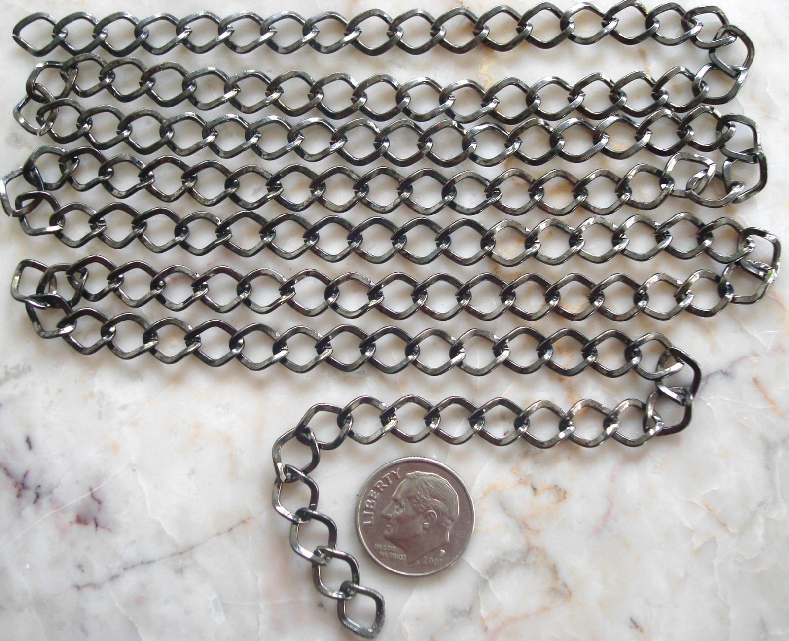 3ft Gunmetal black plated cable chain 8x7mm diamond twist 4 open links in PCH059