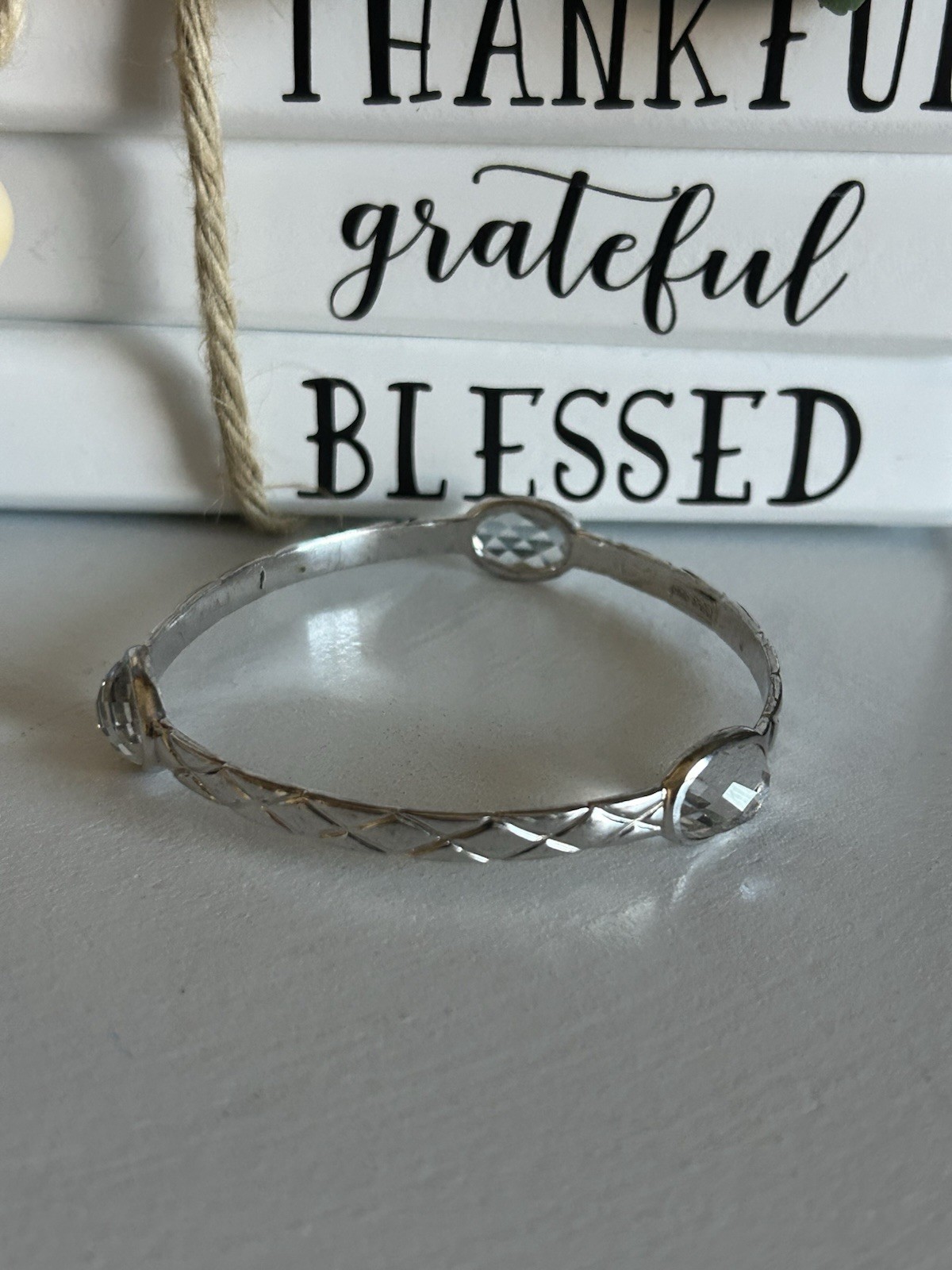 CHARLES GARNIER Sterling Silver Beaded Bangle Bracelet Med./Large 20.1Grams