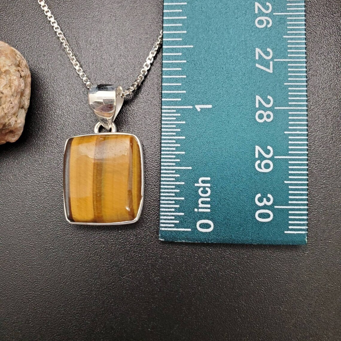 Tiger Eye Gemstone Pendant Handmade Pendant 925 Sterling Silver Anniversary Gift
