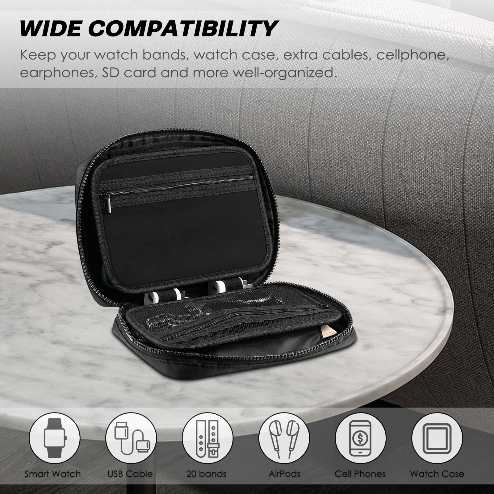Portable Storage Bag Organizer Pouch For Apple Watch Bands Bracelet Accessories