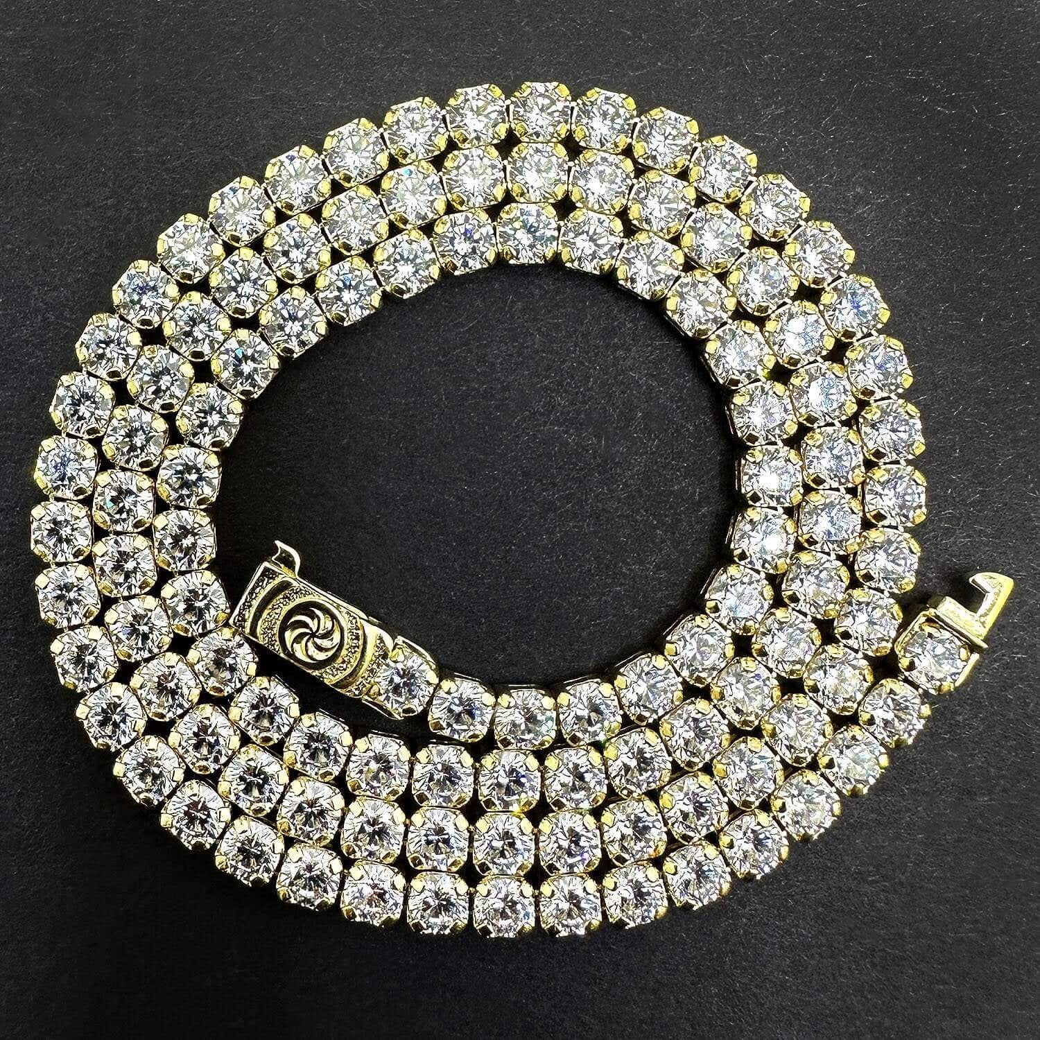Solid 14K Real Gold 3.5mm CZ Tennis Chain Necklace 16″, 18″, 20″