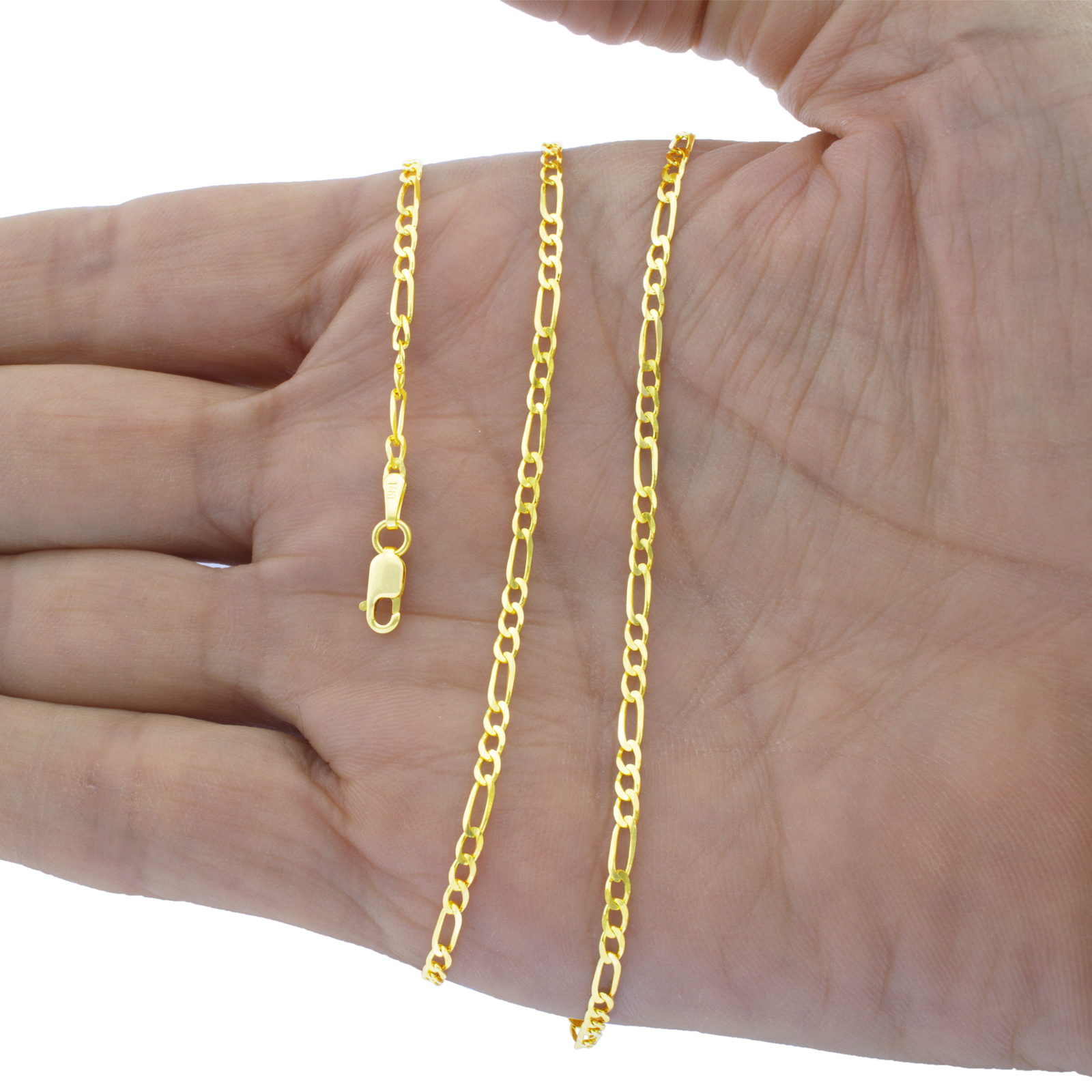 Genuine 18K Gold Filled 16/18/20/22/24-32″ 4mm Thick Figaro Chain Necklace A139G