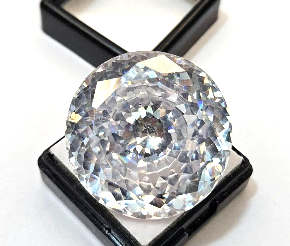 White Zircon Round Cut 70+Ct Cambodian Natural EGL Certified Loose Gemstone