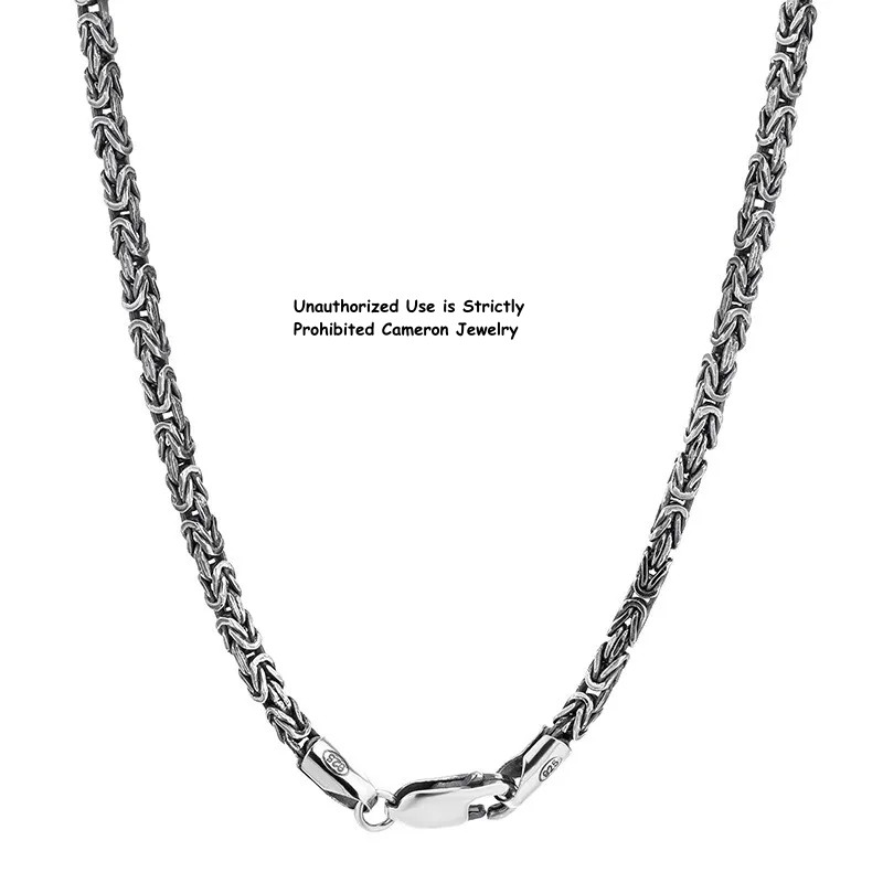 Solid S925 Sterling Silver Necklace Men Women 2.5mm Byzantine Link Chain 18-32in