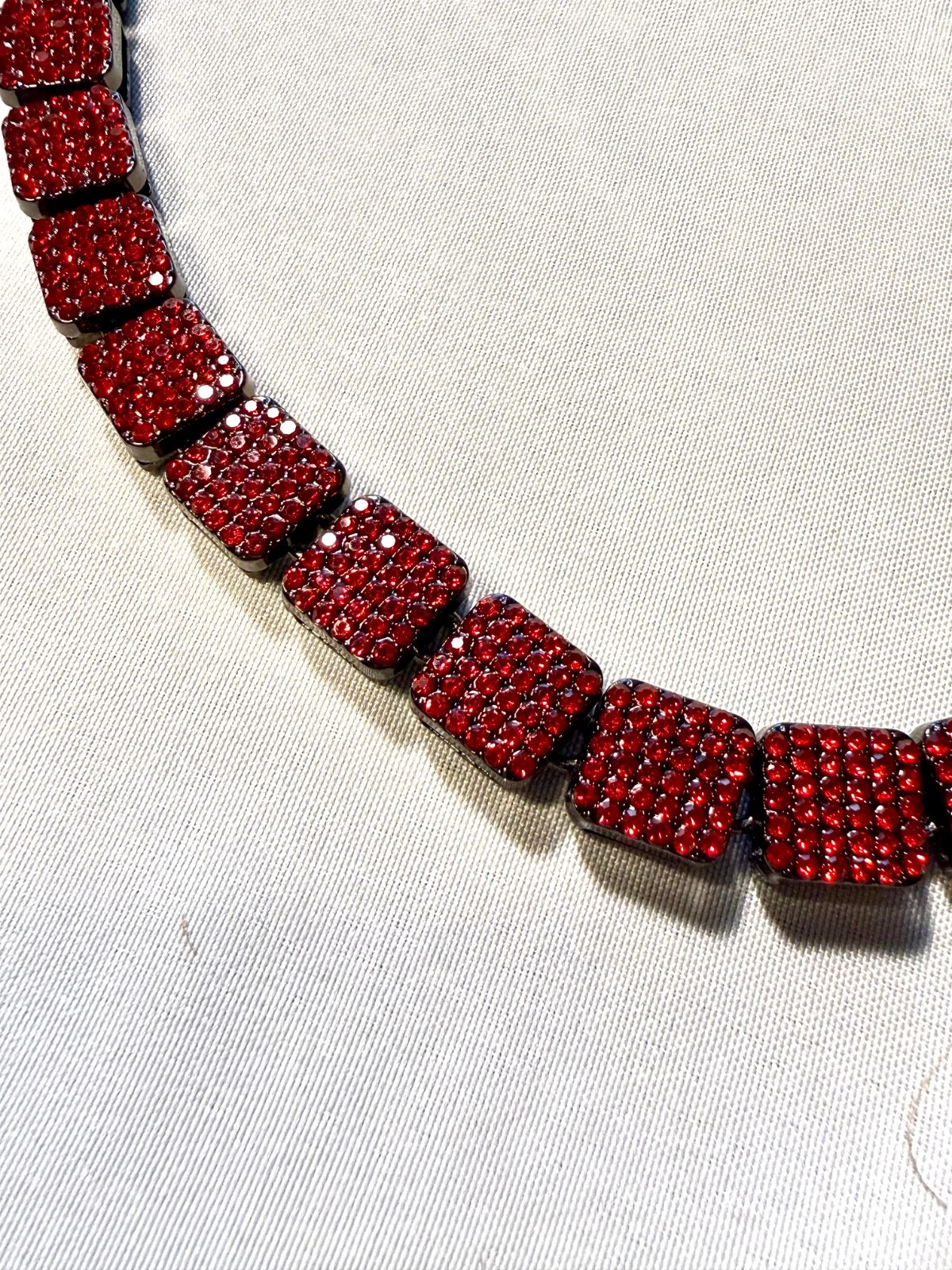 Men Red iced-out Tennis Chain