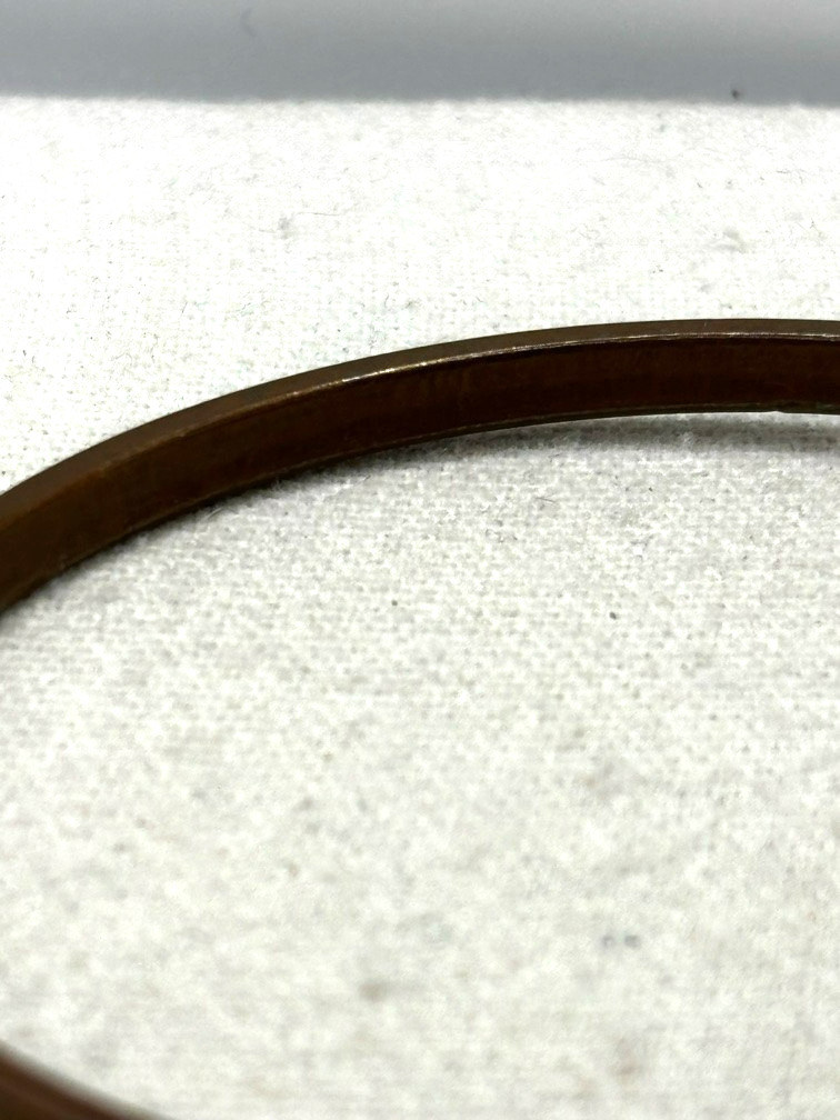 FAITH Word Script Name Bronze Metal Bangle Bracelet 8 Inch