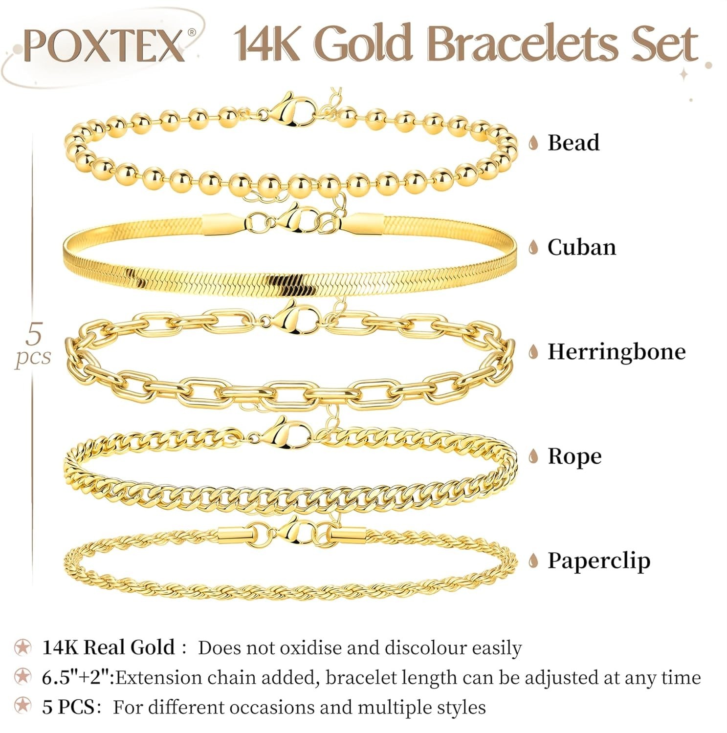 Non-Tarnish Gold Stackable Bracelets – 5 Unique Styles for Every Occasion