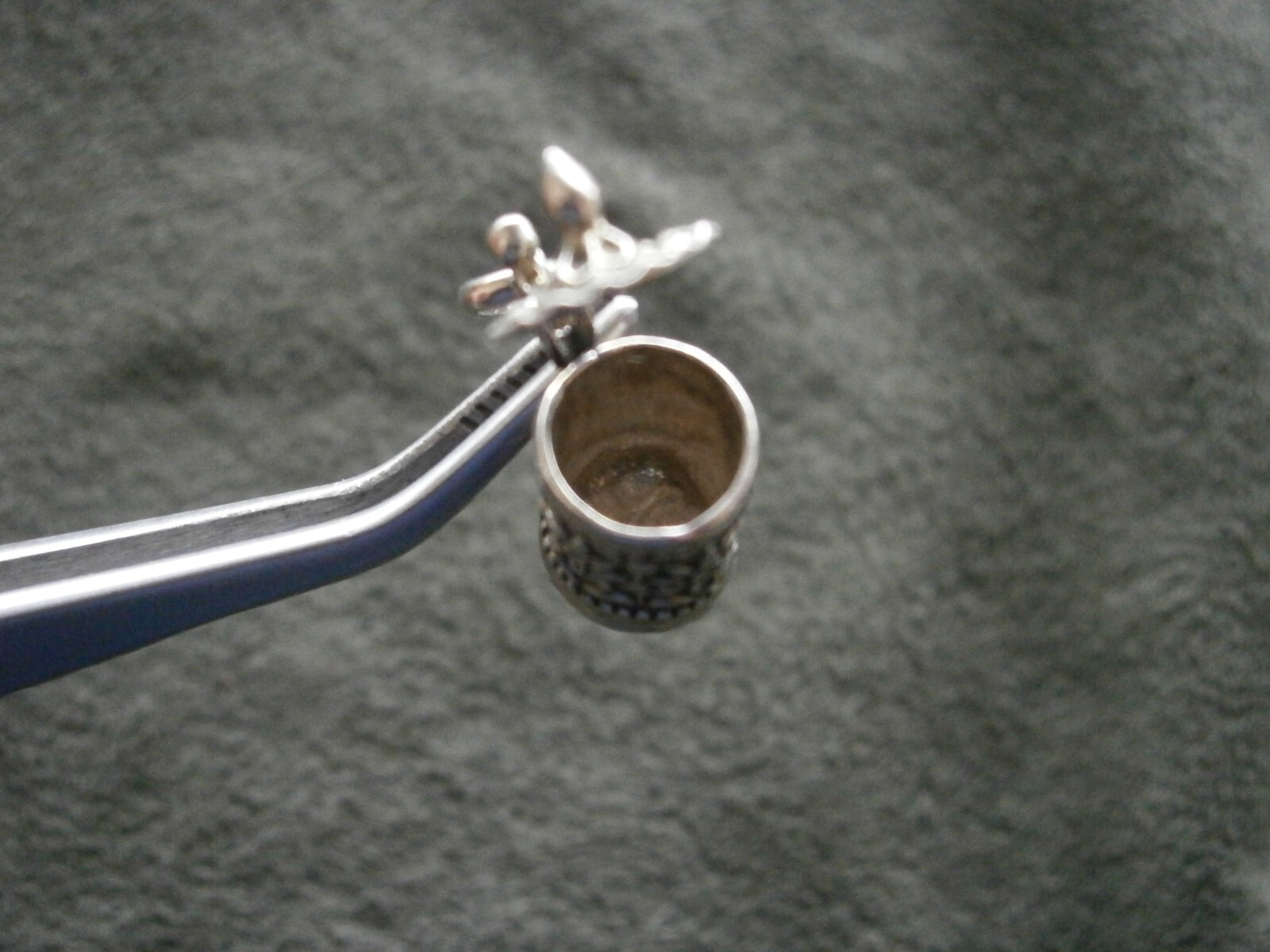Opening Beer Stein Edelweiss Design Vtg 835 Silver Bracelet Charm Pendant 3.0g