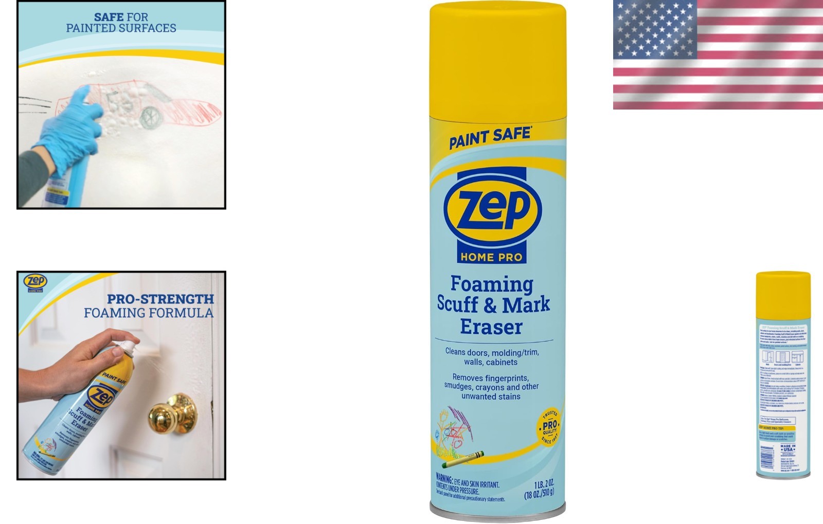 Zep Home Pro Foaming Scuff & Mark Eraser, Paint Safe 18 Fl Oz (Pack of 1)