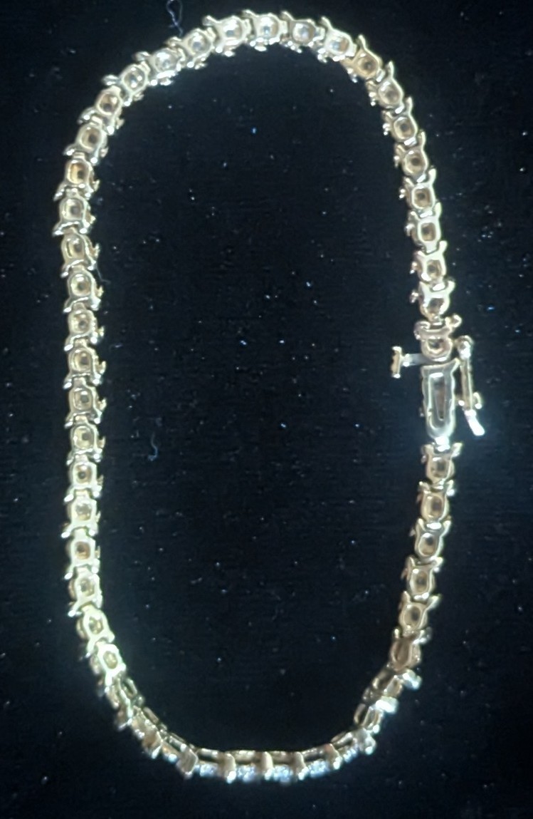 10k Yellow & White Gold .50 CTTW Tennis Bracelet 7Inches
