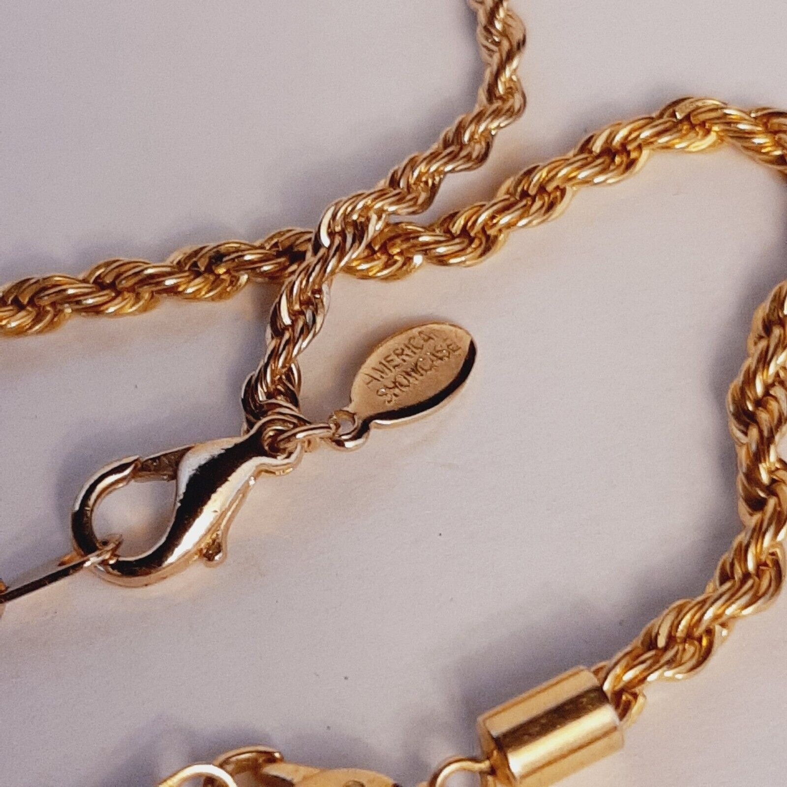 Fashion Korean Twisted Link Chain Bracelet and Necklace Set Gold Tone