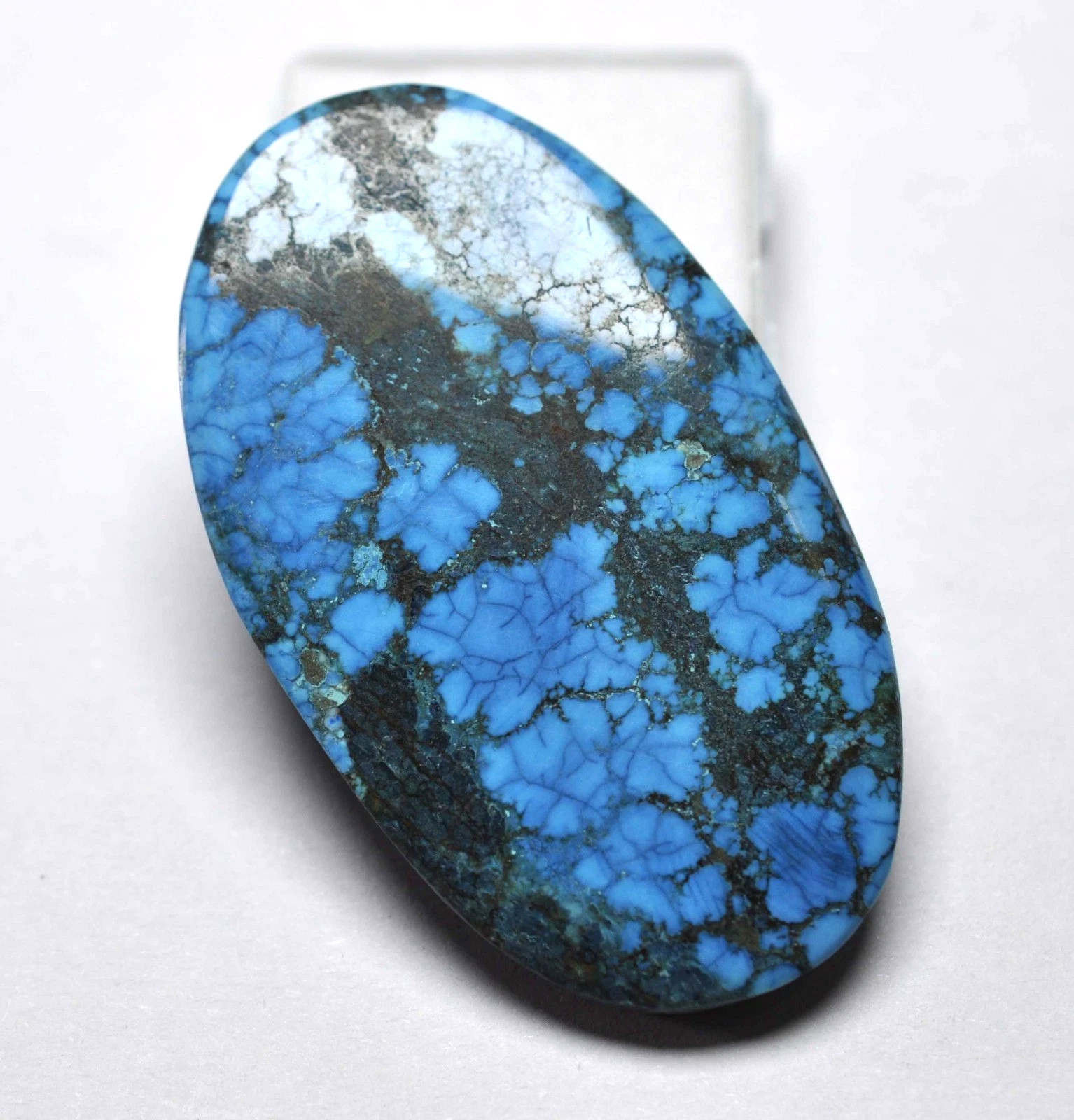 EGL Certified 97.15 Ct Natural Spiderweb Turquoise Blue Oval Cut Loose Gemstone