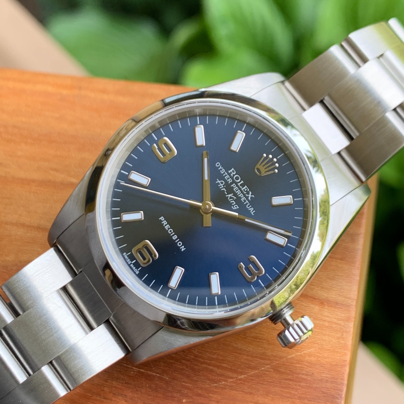 2004 Rolex Air-King Oyster Perpetual 14000M Blue Dial Automatic Watch – Mint