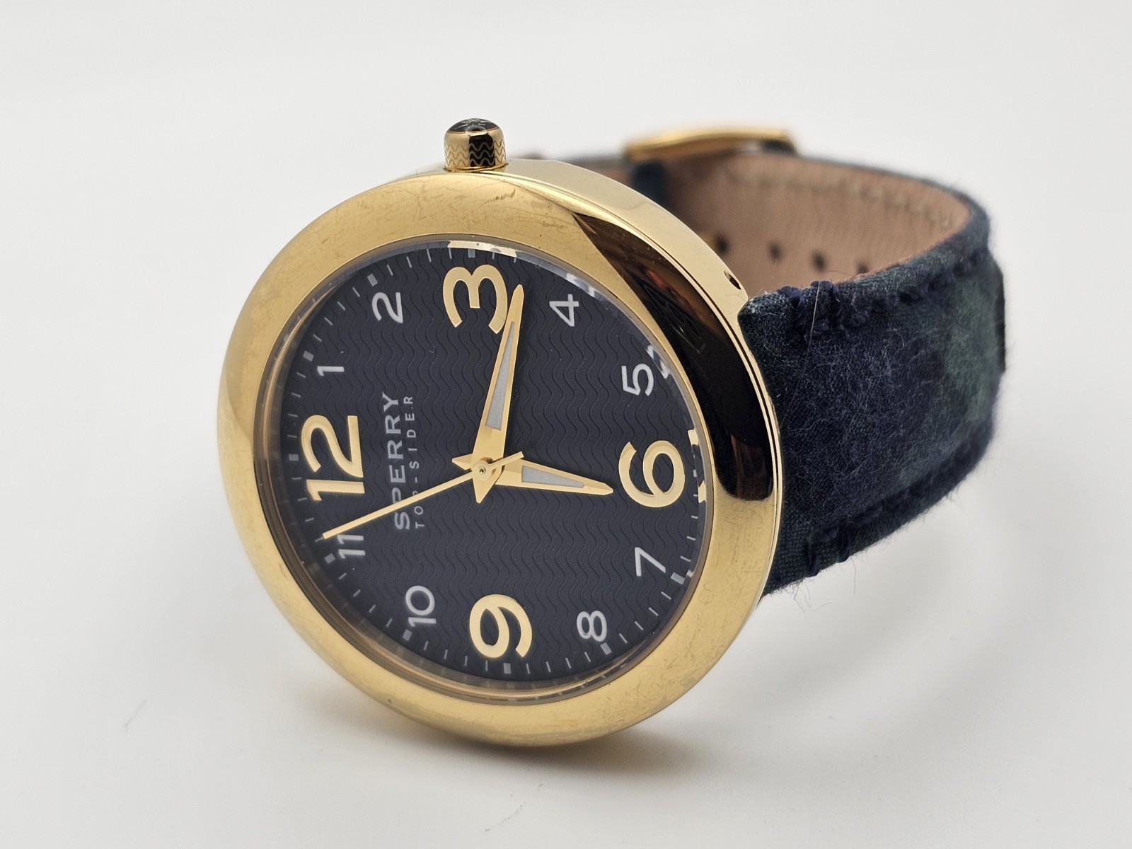 2013 SPERRY TOP-SIDER CLASSIC FLANNEL BLUE/GREEN/GOLD 40MM WOMEN ANALOG WATCH🔥
