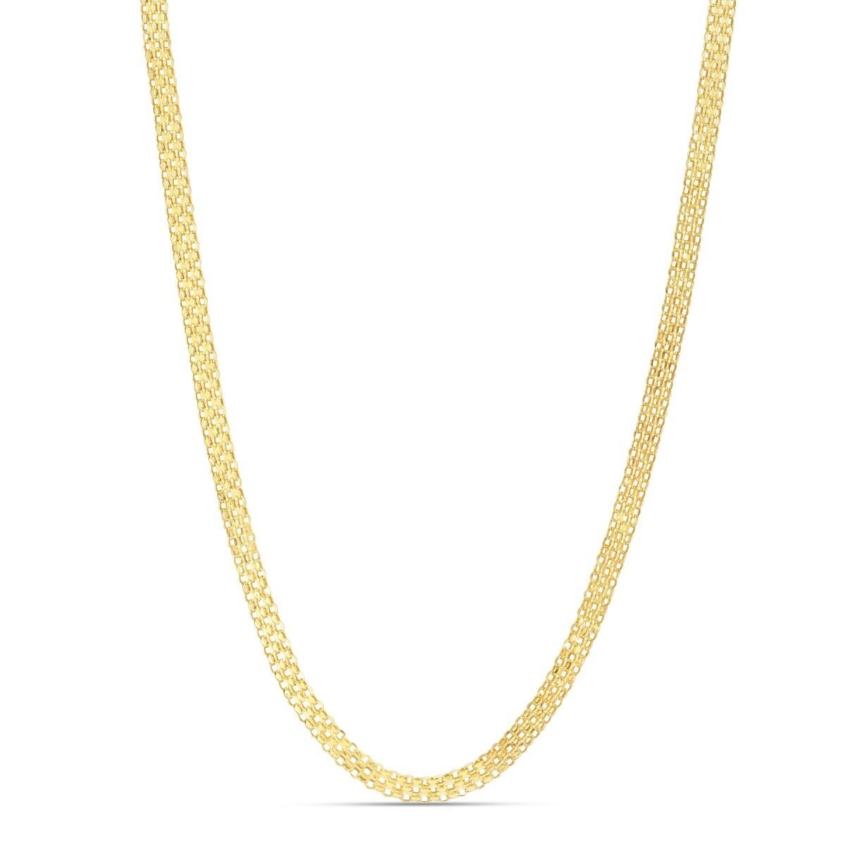 14k Yellow Gold 4.7mm Bismark Braided Link Chain Necklace 18″