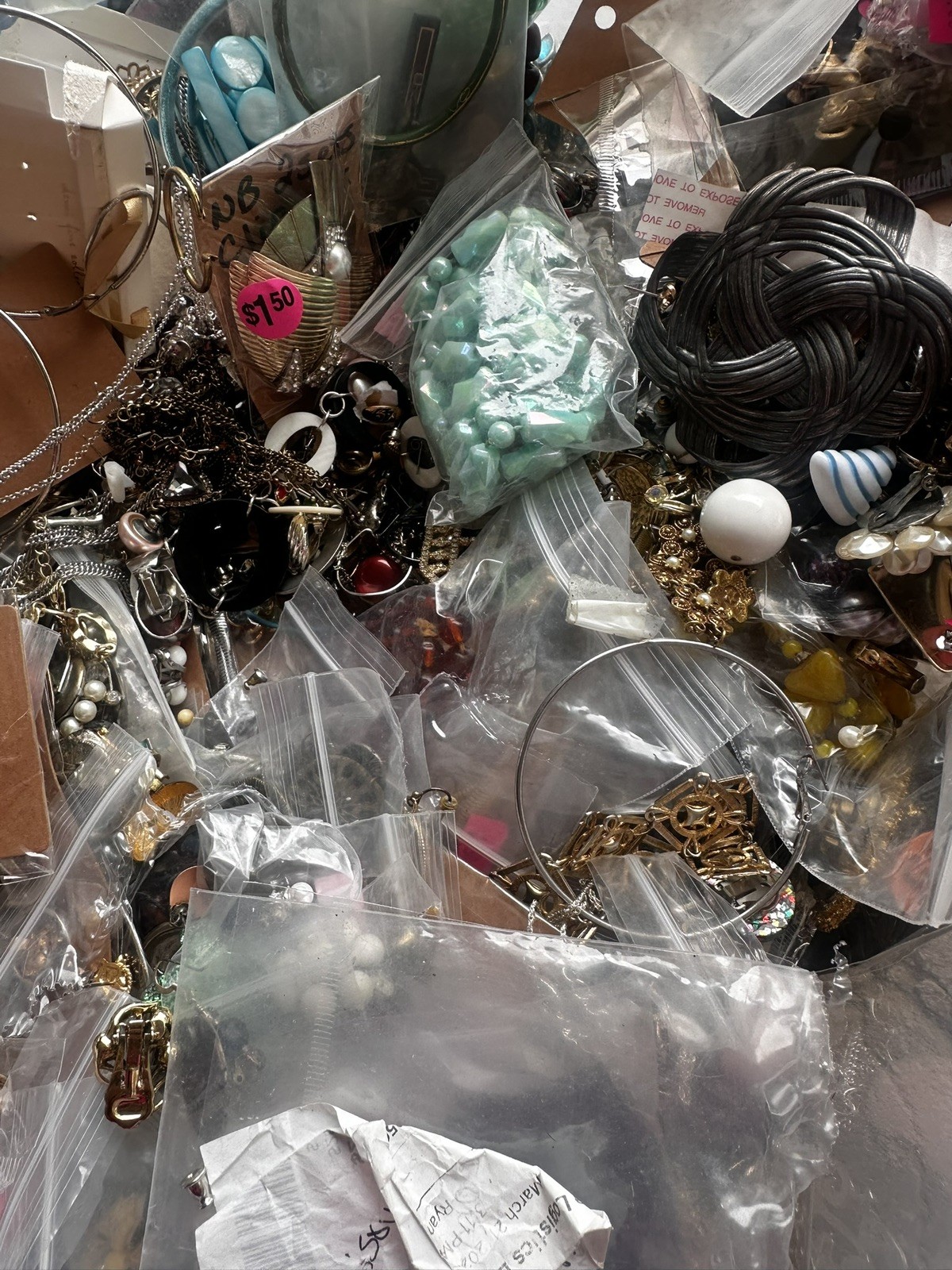 4 Pounds Vintage to Modern Costume Mystery Jewelry Junk Tangled Estate Craft Lot