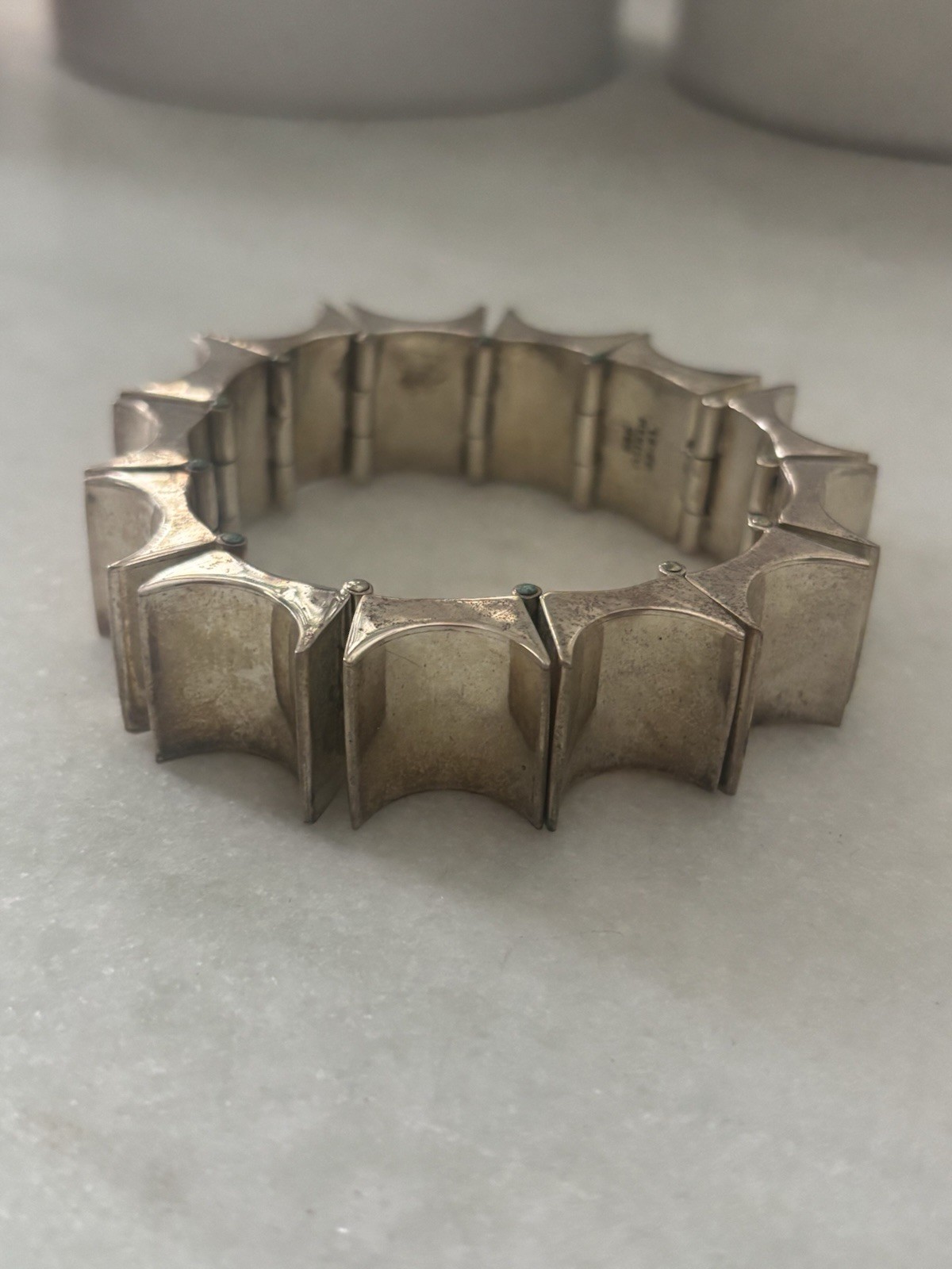 Vintage Taxco Mexican 925 Sterling Antonio Pineda Style Modernist Bracelet 120g