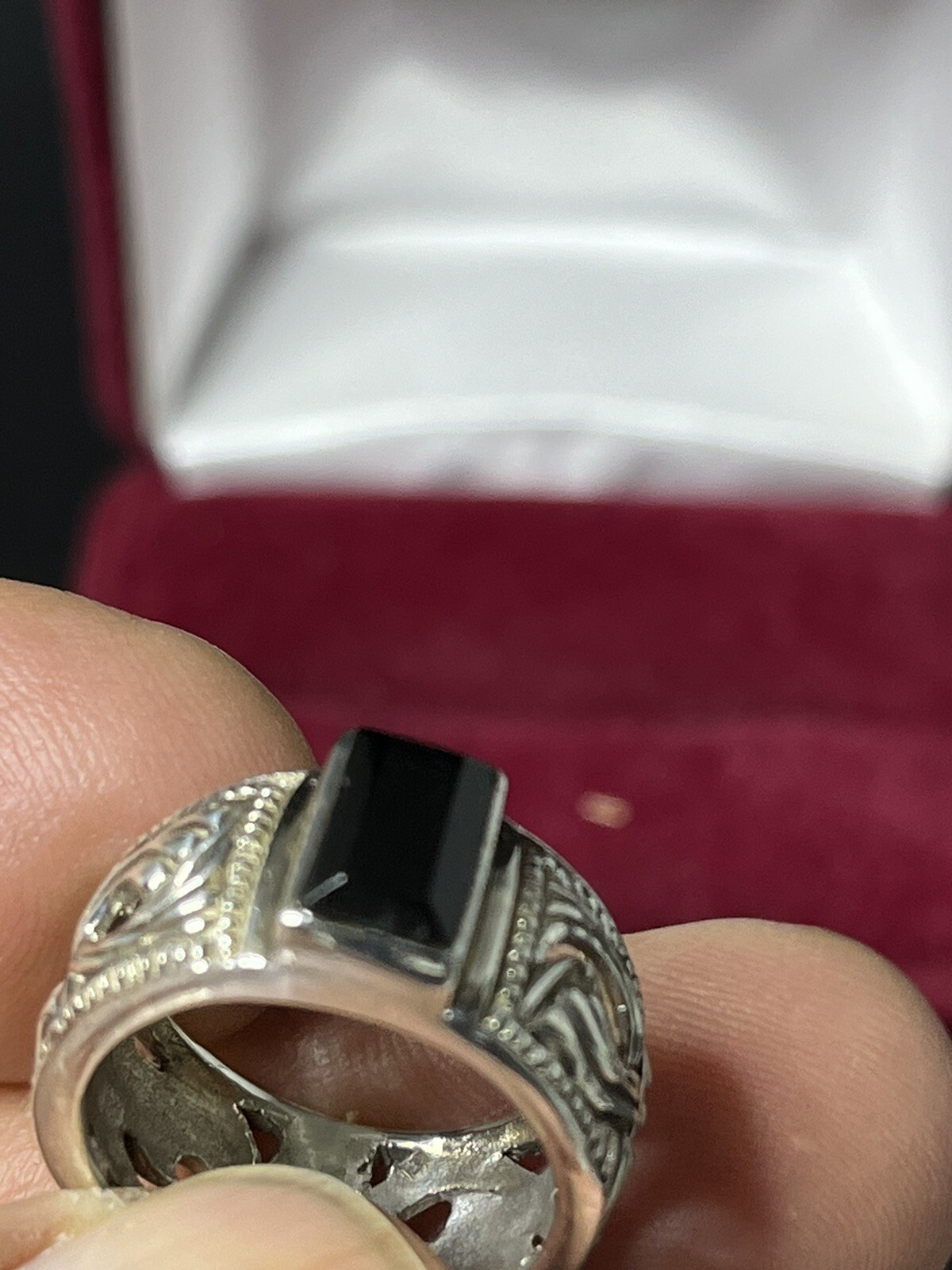 Vintage Sterling Silver design With Black Onyx Size 5.5