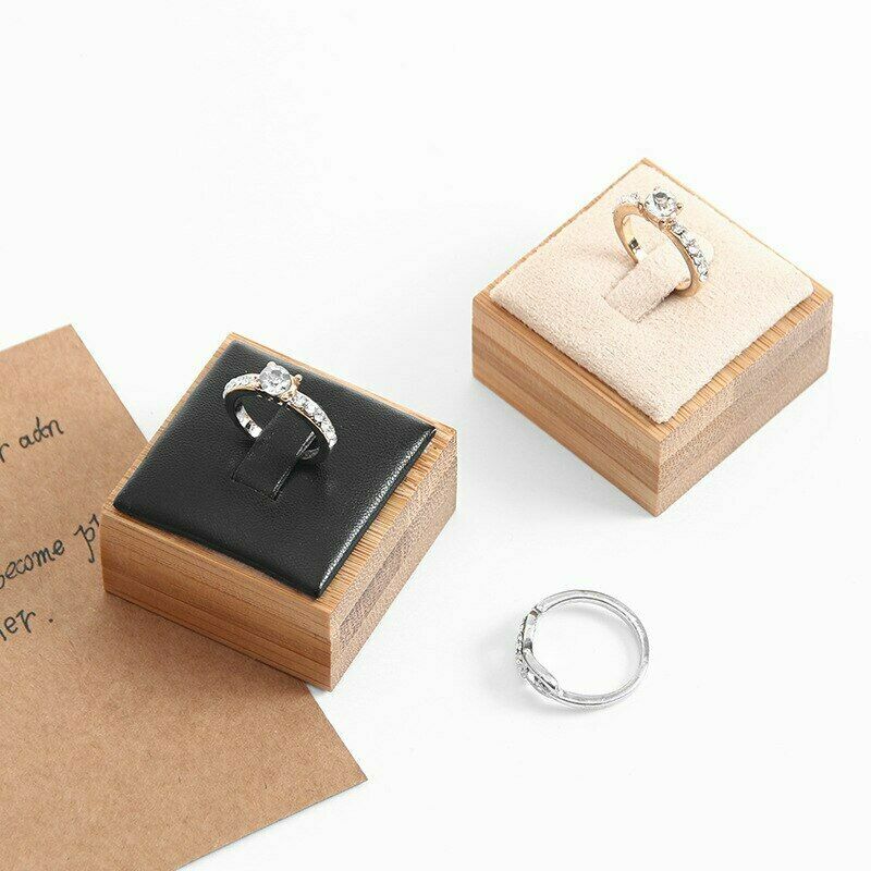 Bamboo Ring Jewelry Display Stand Holder Showcase Organizer Storage