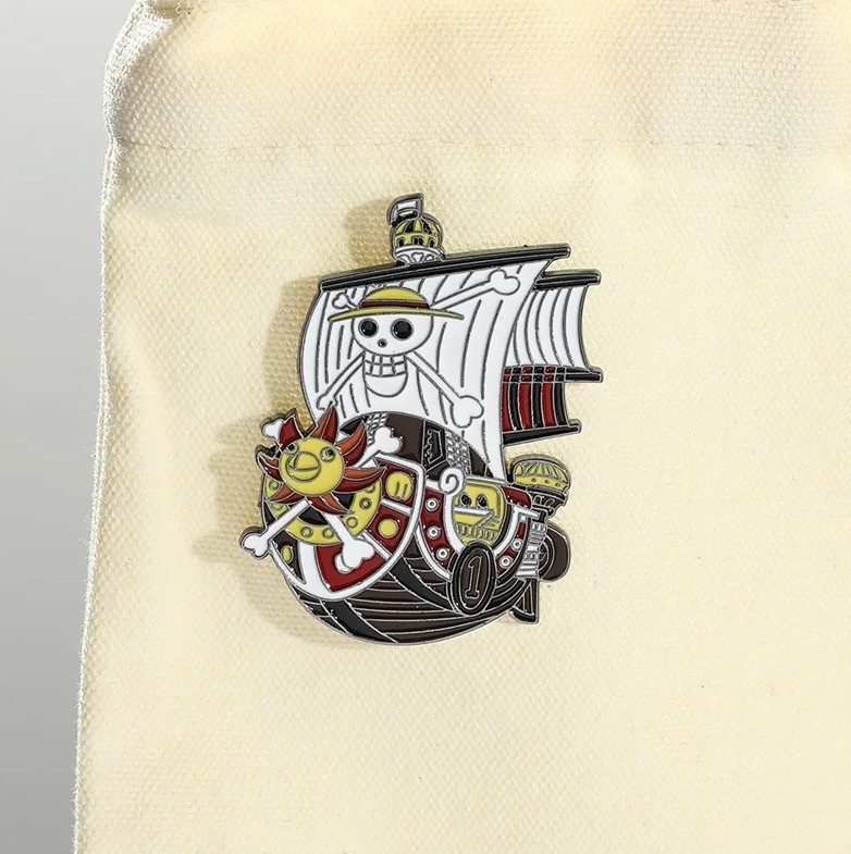 1pcs One Piece Pirate Ship Enamel Brooch – Anime Lapel Pin for Bags & Clothes