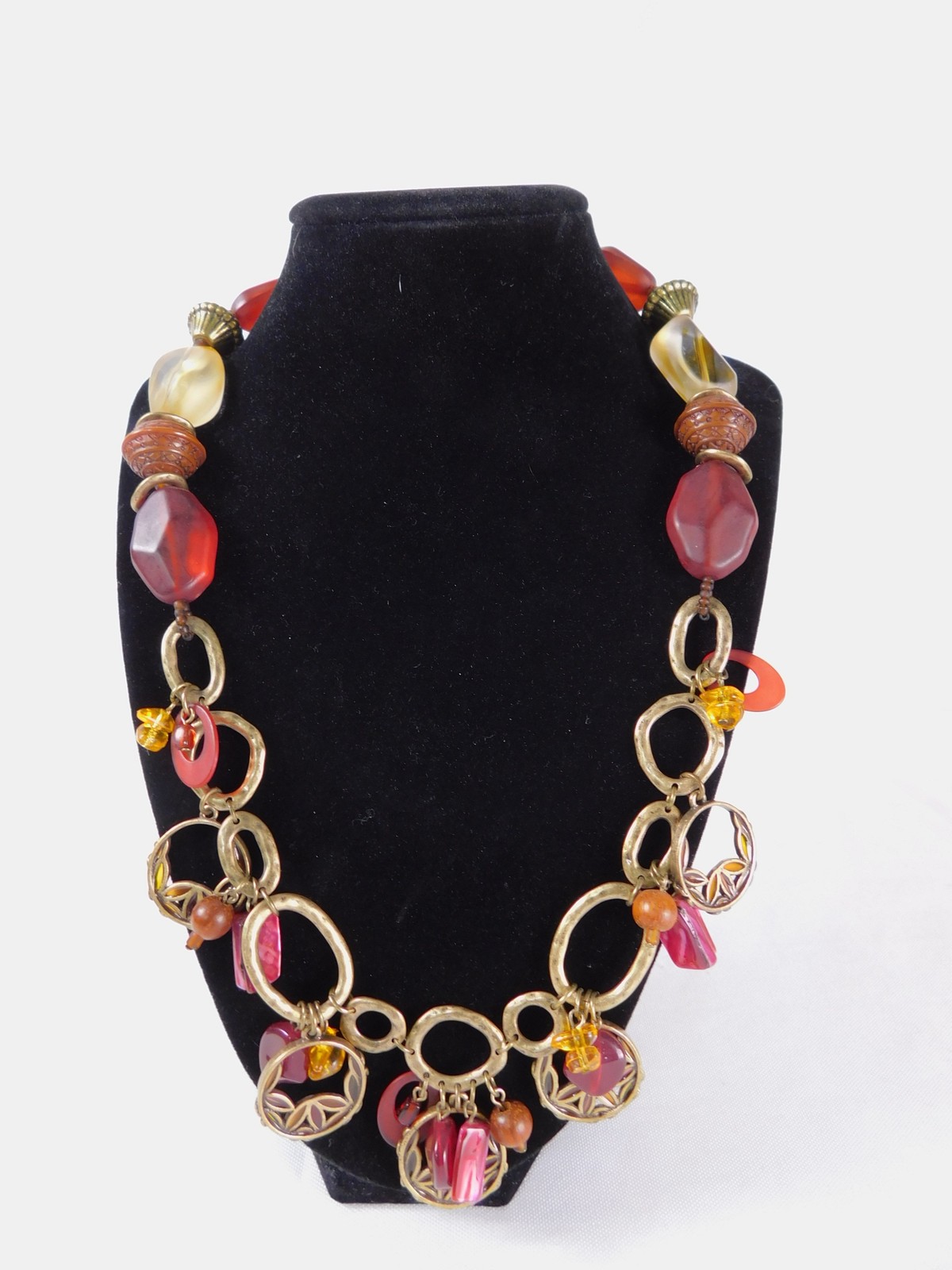Coldwater Creek Statement Necklace Multi Strand Beaded Mixed Media Boho Gift Jew