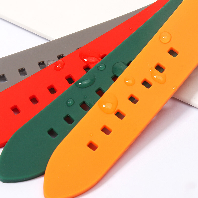 Universal Curved End Silicone Bracelet Waterproof Watch Band Strap 18mm-24mm