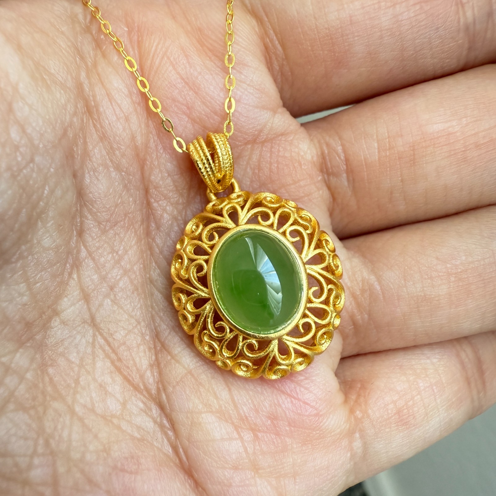 925 Sterling Silver Necklace 11x8mm Natural Emerald Gemstone Nest Bridal Chain