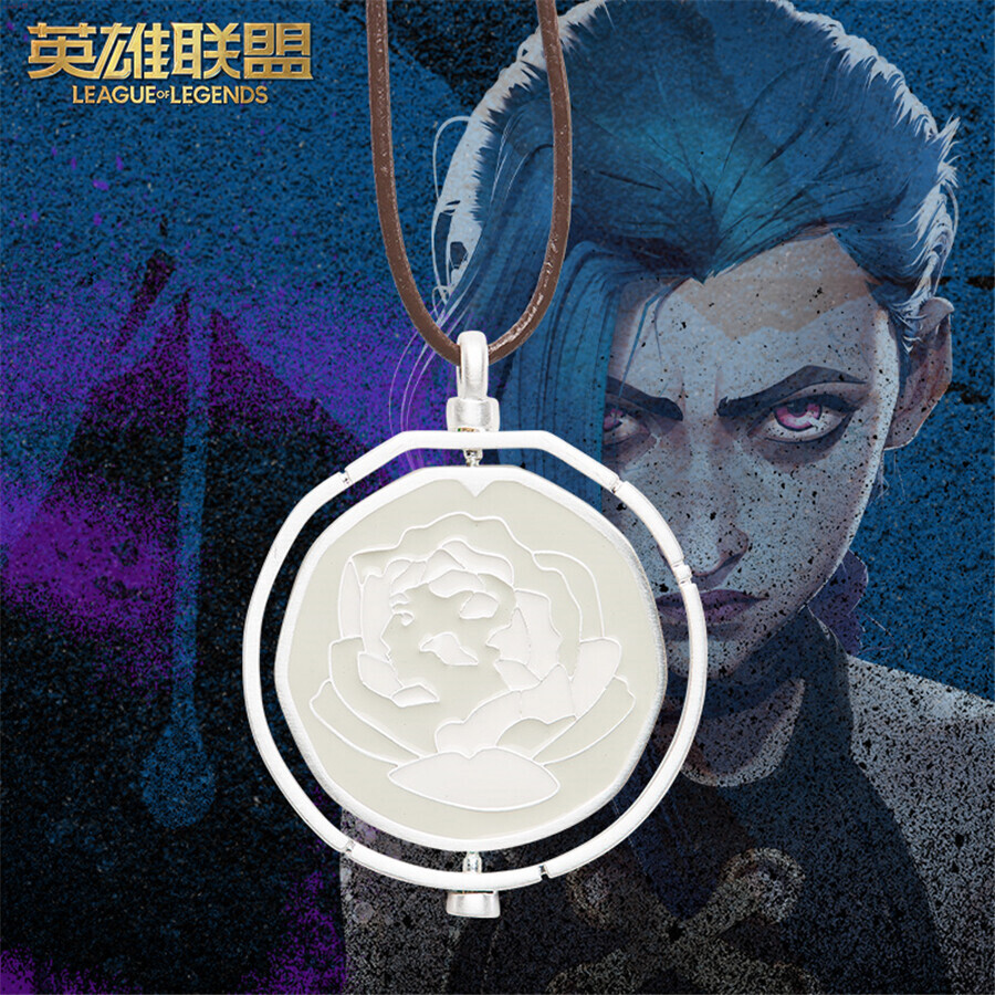 League of Legends Arcane Season 2 Official Jinx Blue Rose Pendant Necklace Gift