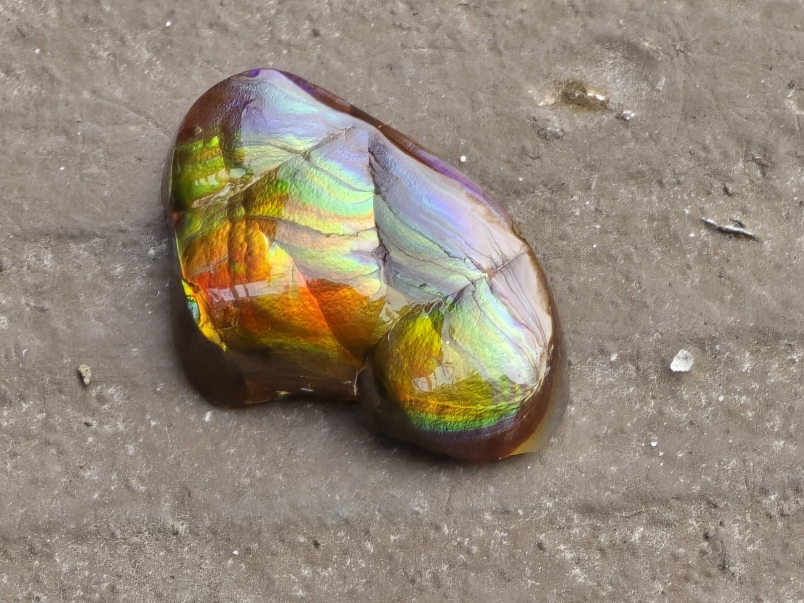 Dancing Rainbow Fire Agate Gem 6.7 Ct Original Hand Carved Natural Arizona Gem