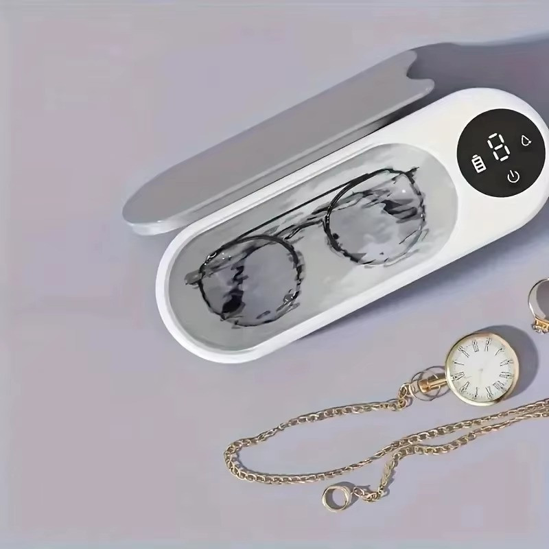 Portable 450ml Ultrasonic Cleaner Machine Jewelry Ring Glasses Brush